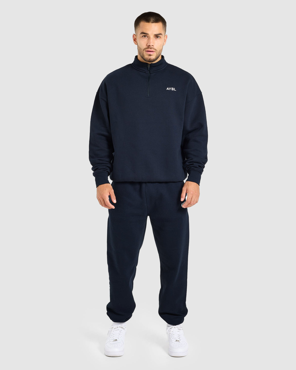 Essential Oversized 1/4 Zip Pullover - Navy