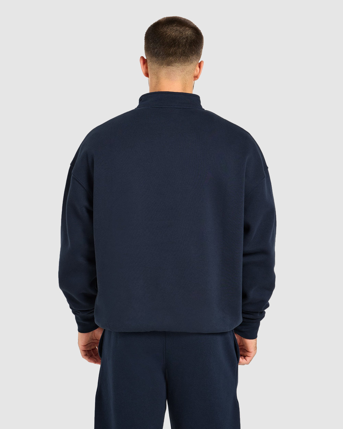 Essential Oversized 1/4 Zip Pullover - Navy