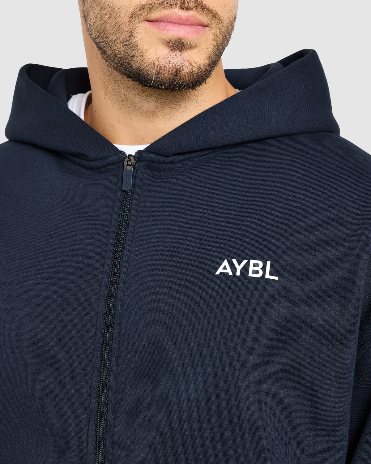 Essential Oversized Full Zip Hoodie - Navy