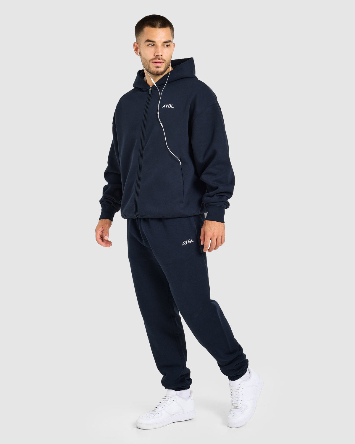 Essential Oversized Full Zip Hoodie - Navy