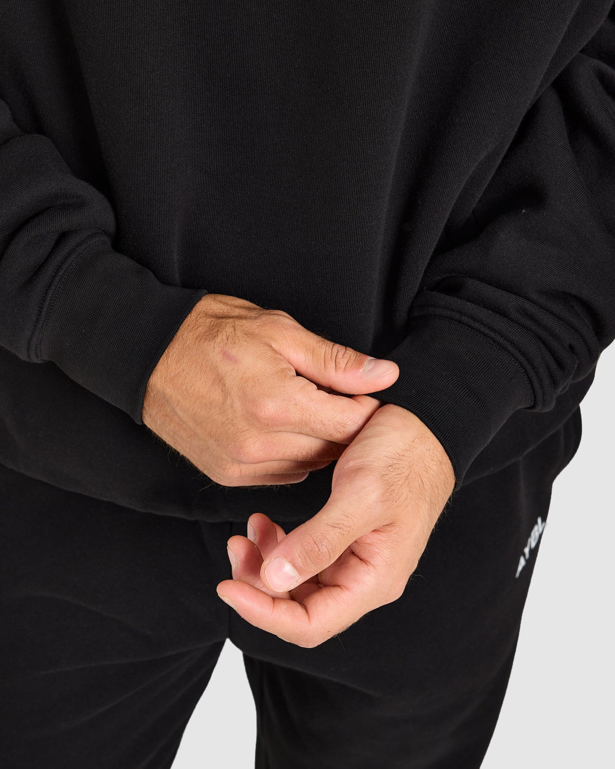 Essential Oversized 1/4 Zip Pullover - Black