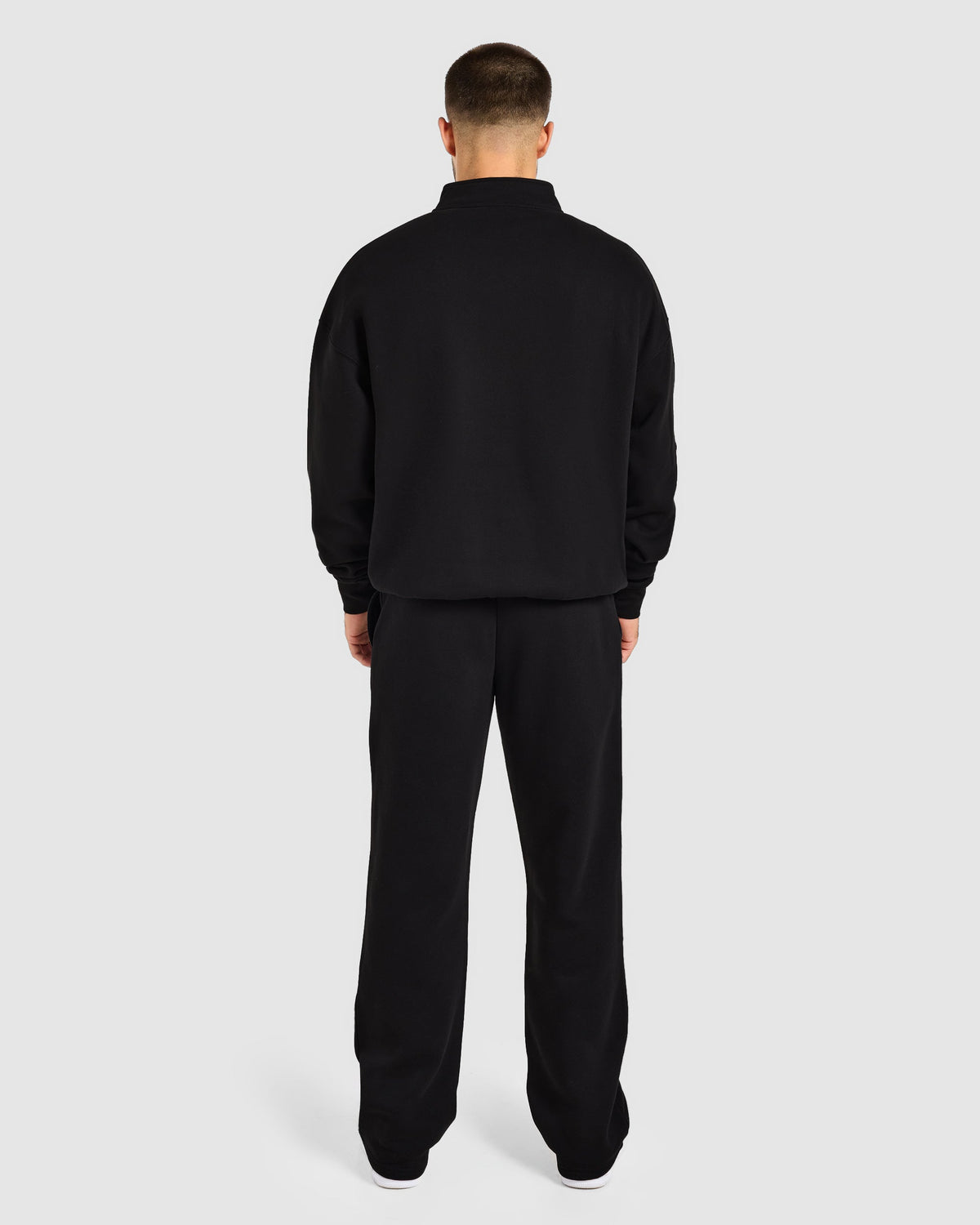 Essential Oversized 1/4 Zip Pullover - Black