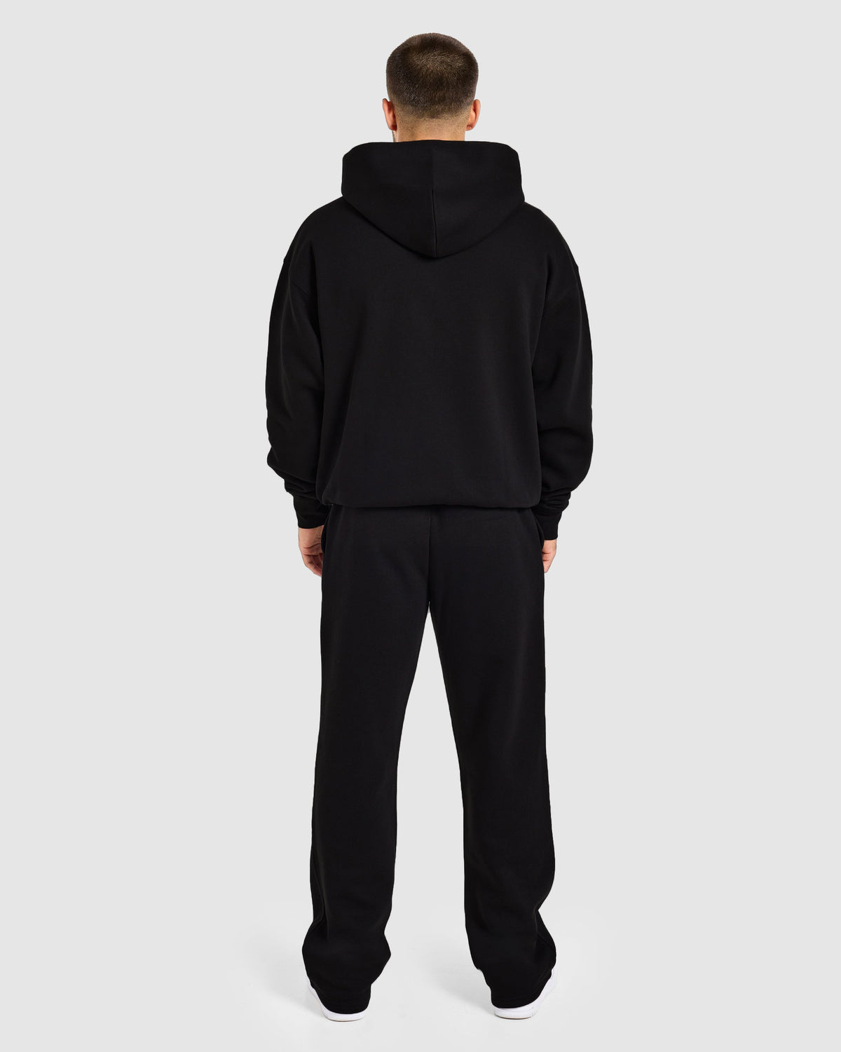 Essential Oversized Full Zip Hoodie - Black