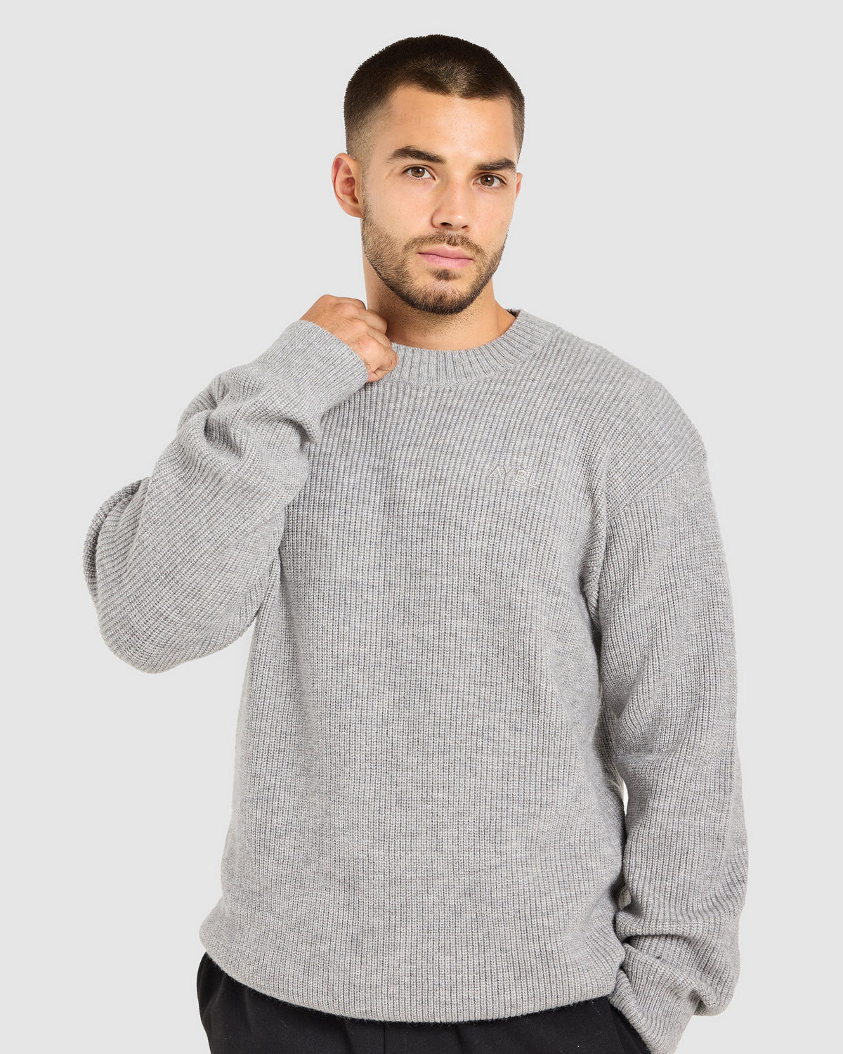 Signature Knitted Sweater - Grey Marl