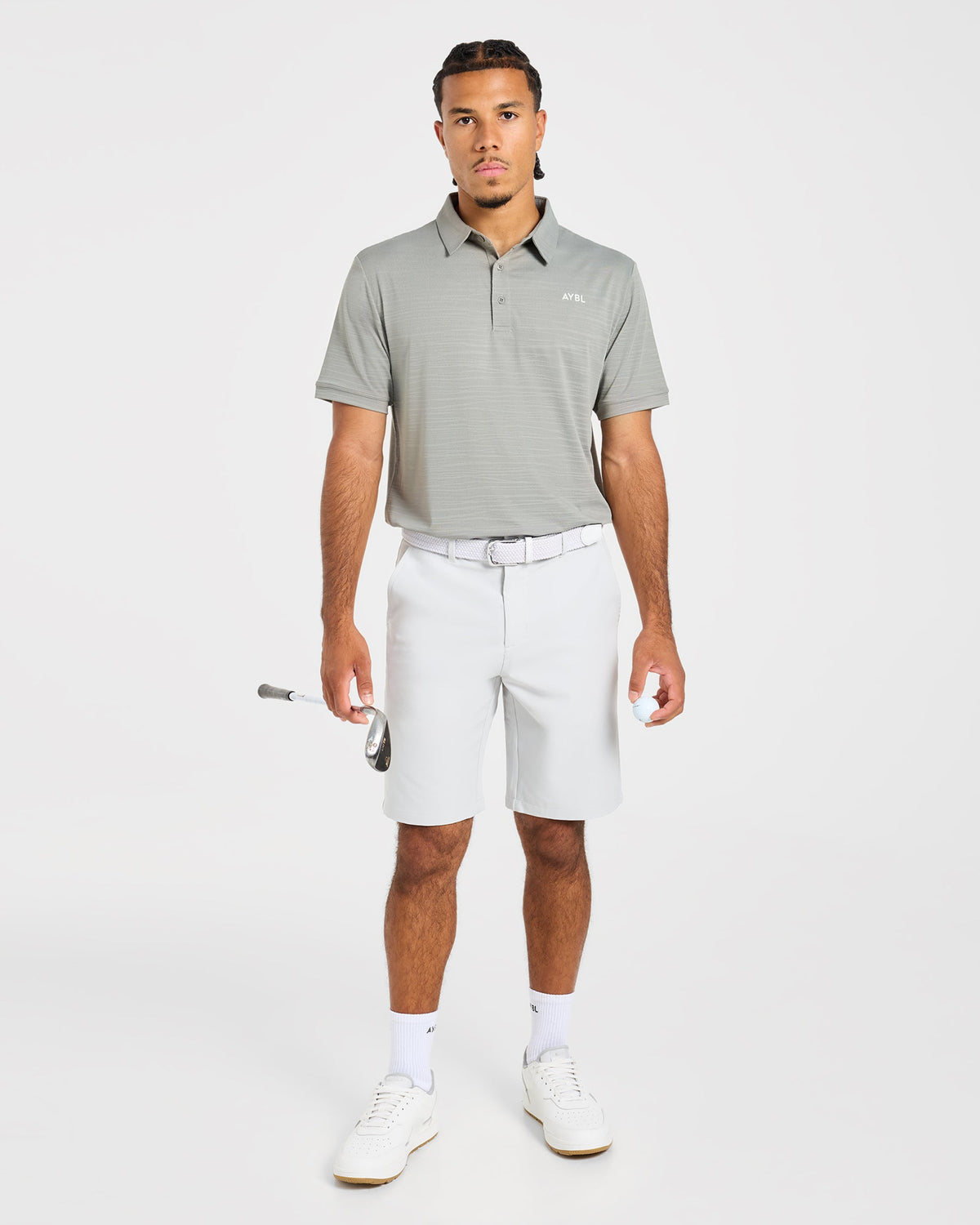 Precision Textured Stripe Polo - Light Sage