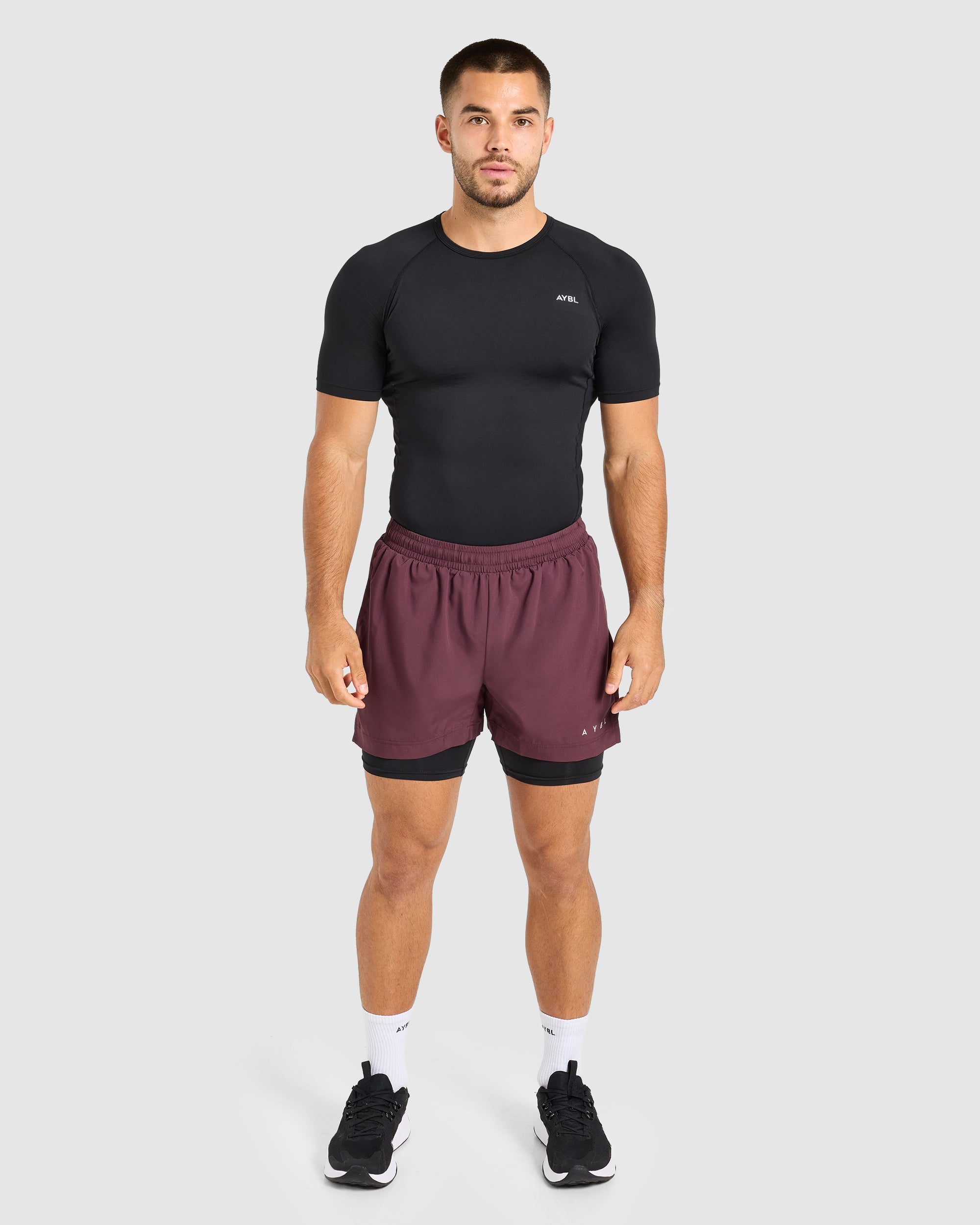 Core 2 in 1 Shorts - Dusty Plum/Black
