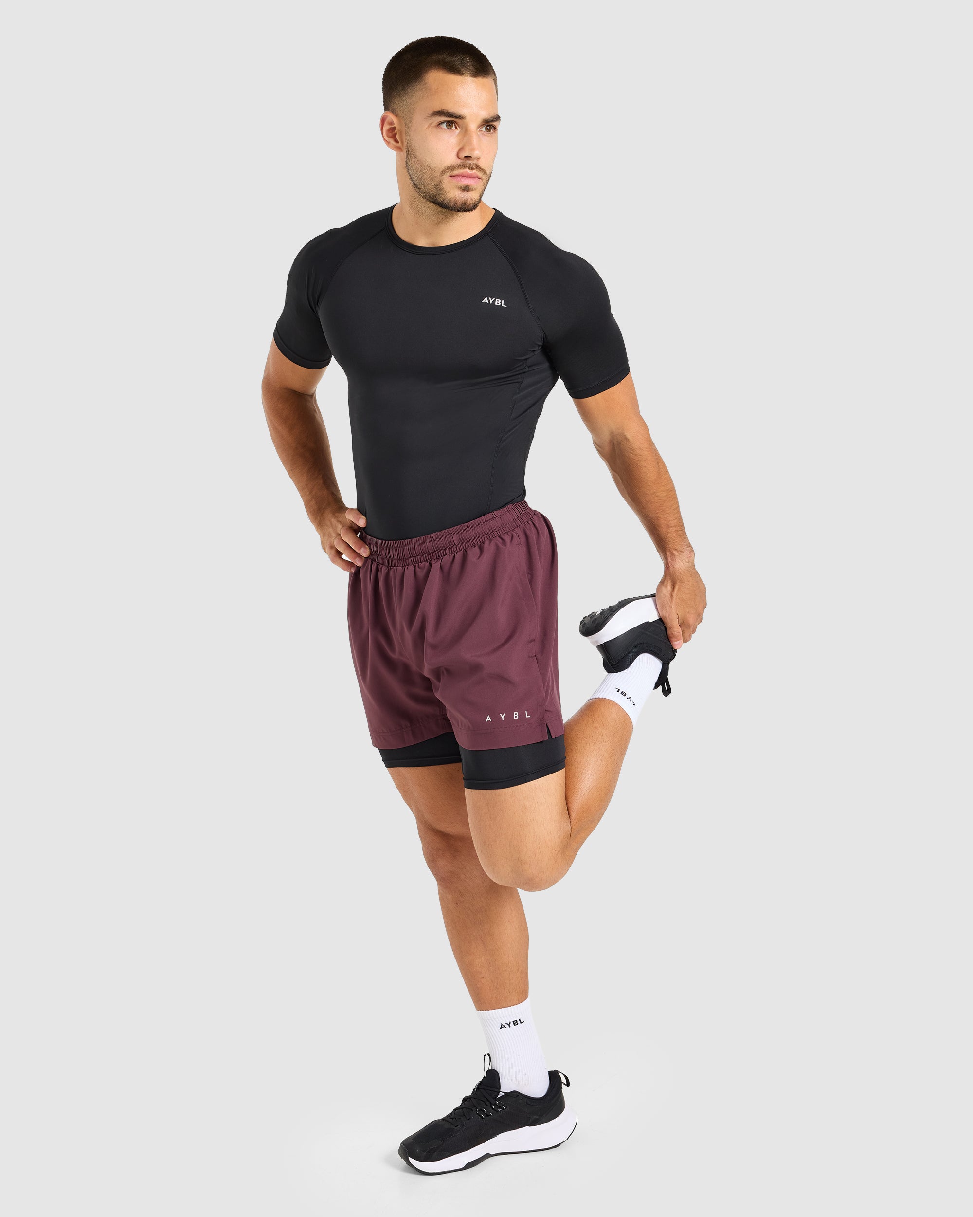 Core 2 in 1 Shorts - Dusty Plum/Black