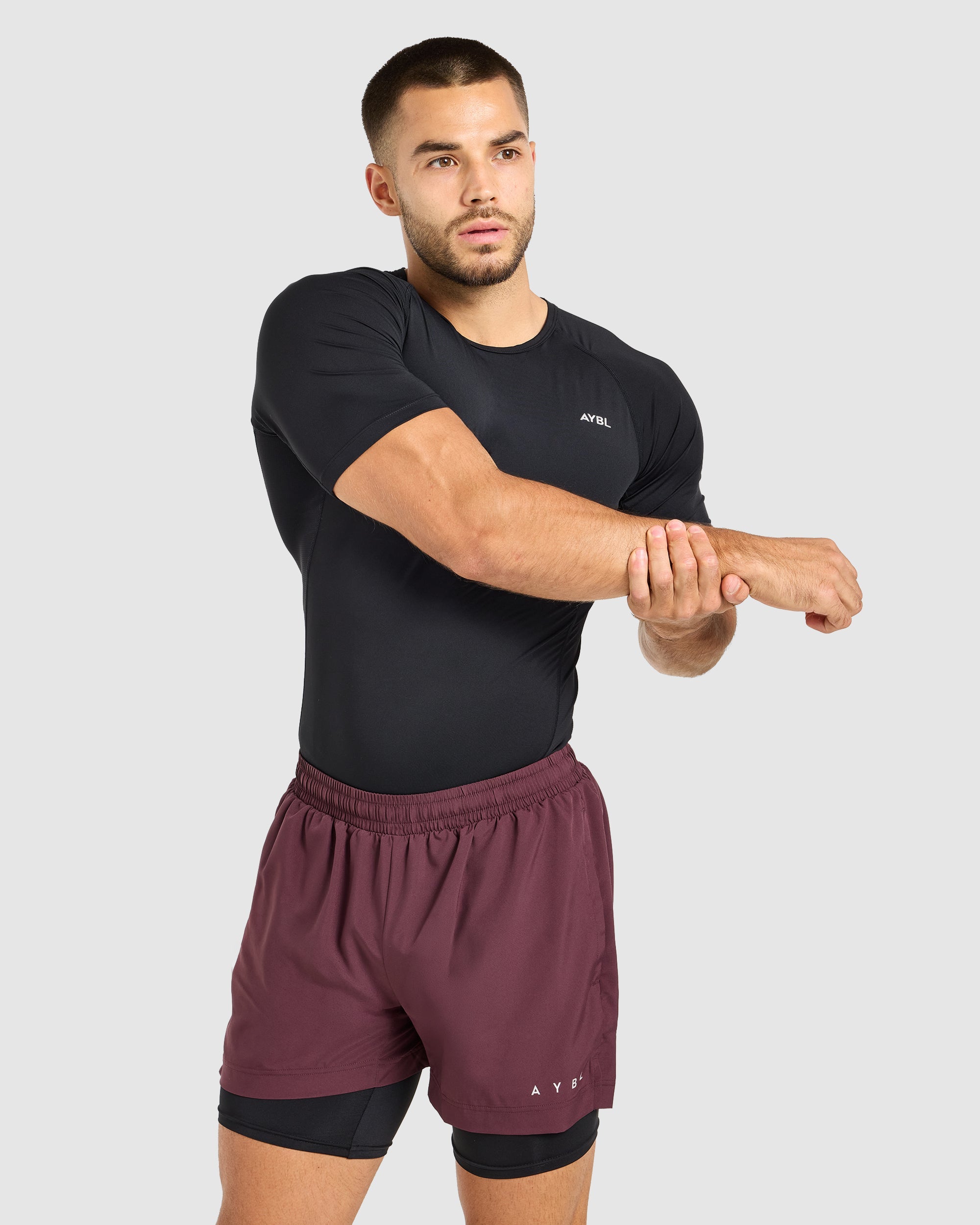 Core 2 in 1 Shorts - Dusty Plum/Black