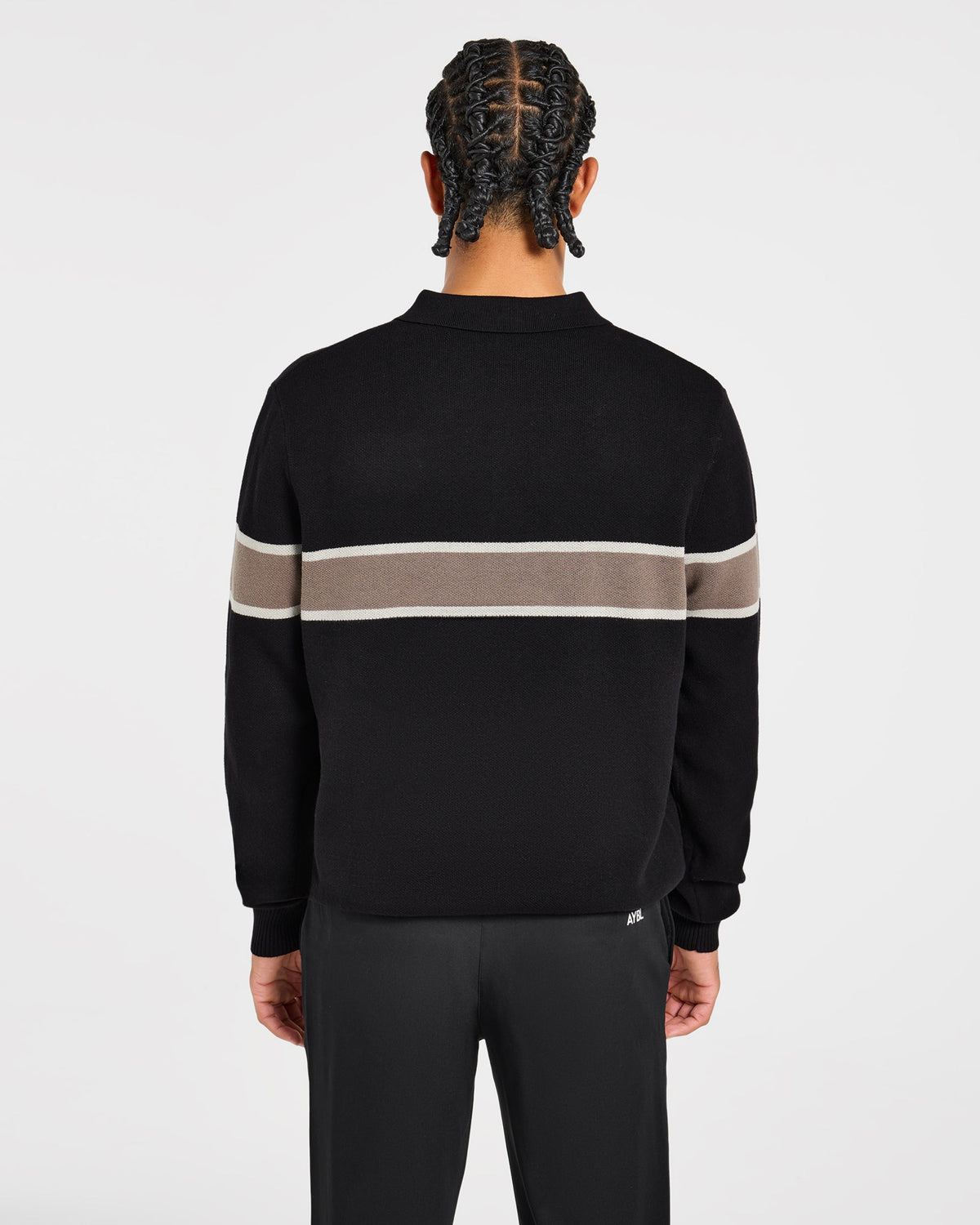 Golf Knitted Stripe Pullover - Black