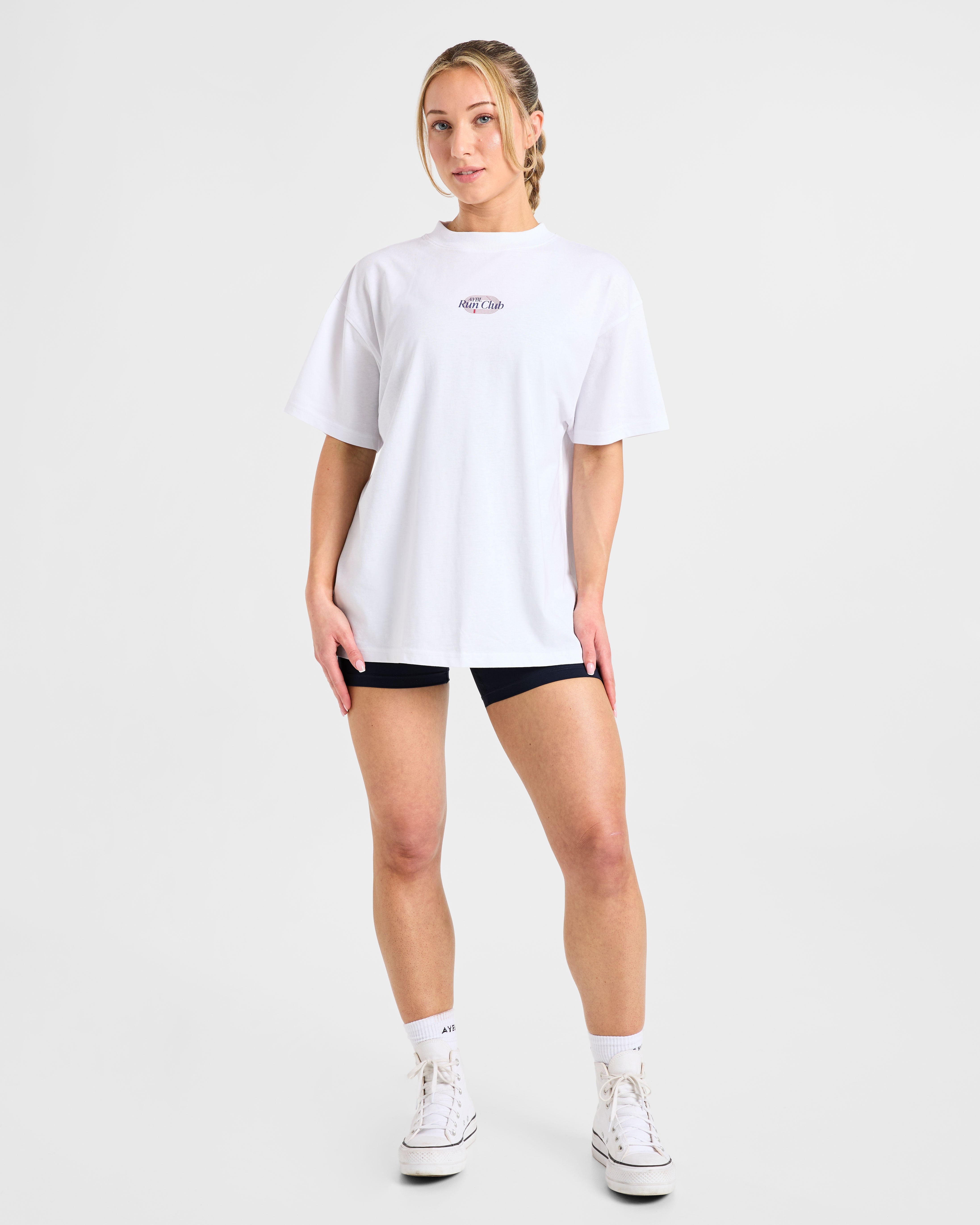 Run Club Oversized  T Shirt - White