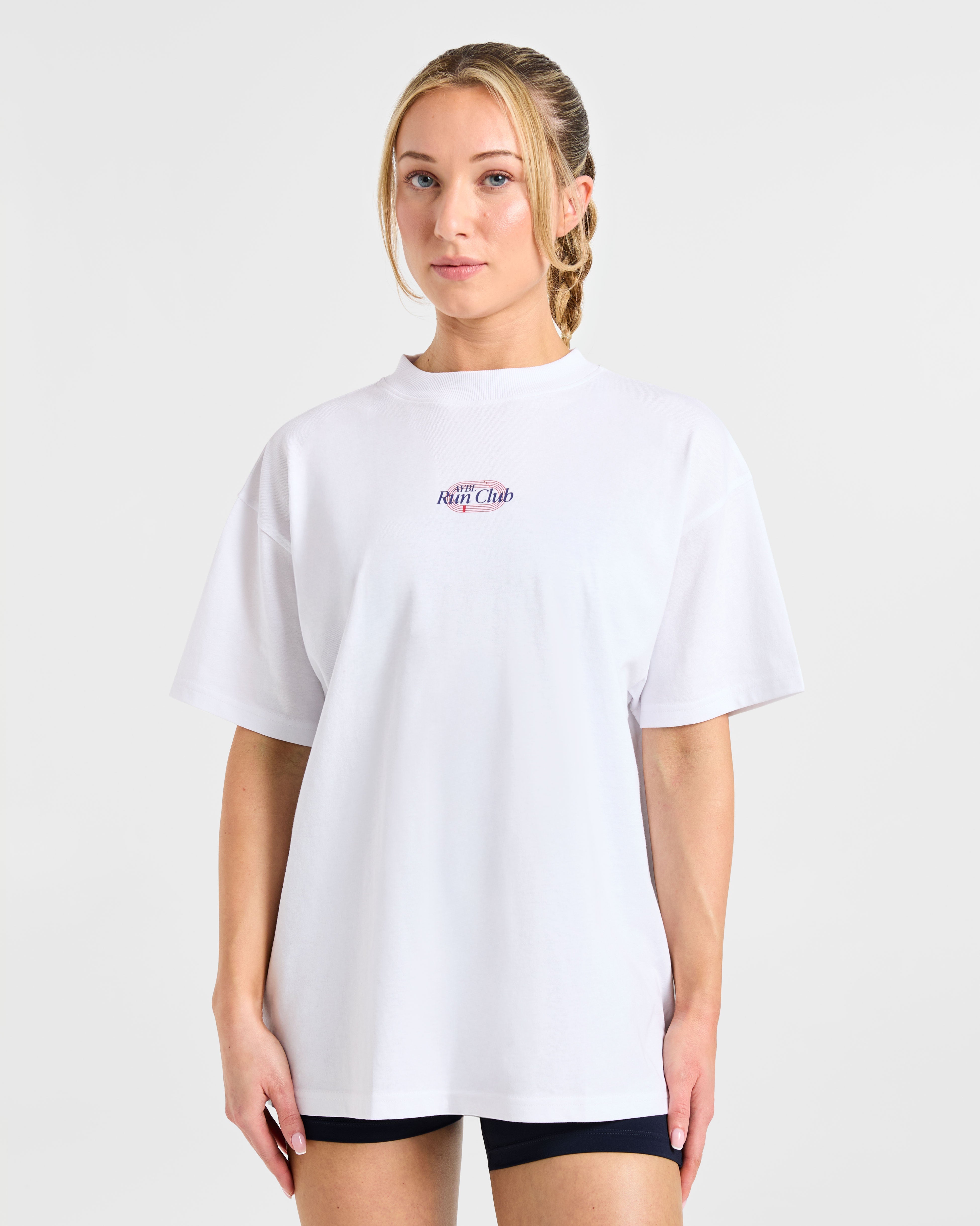 Run Club Oversized  T Shirt - White