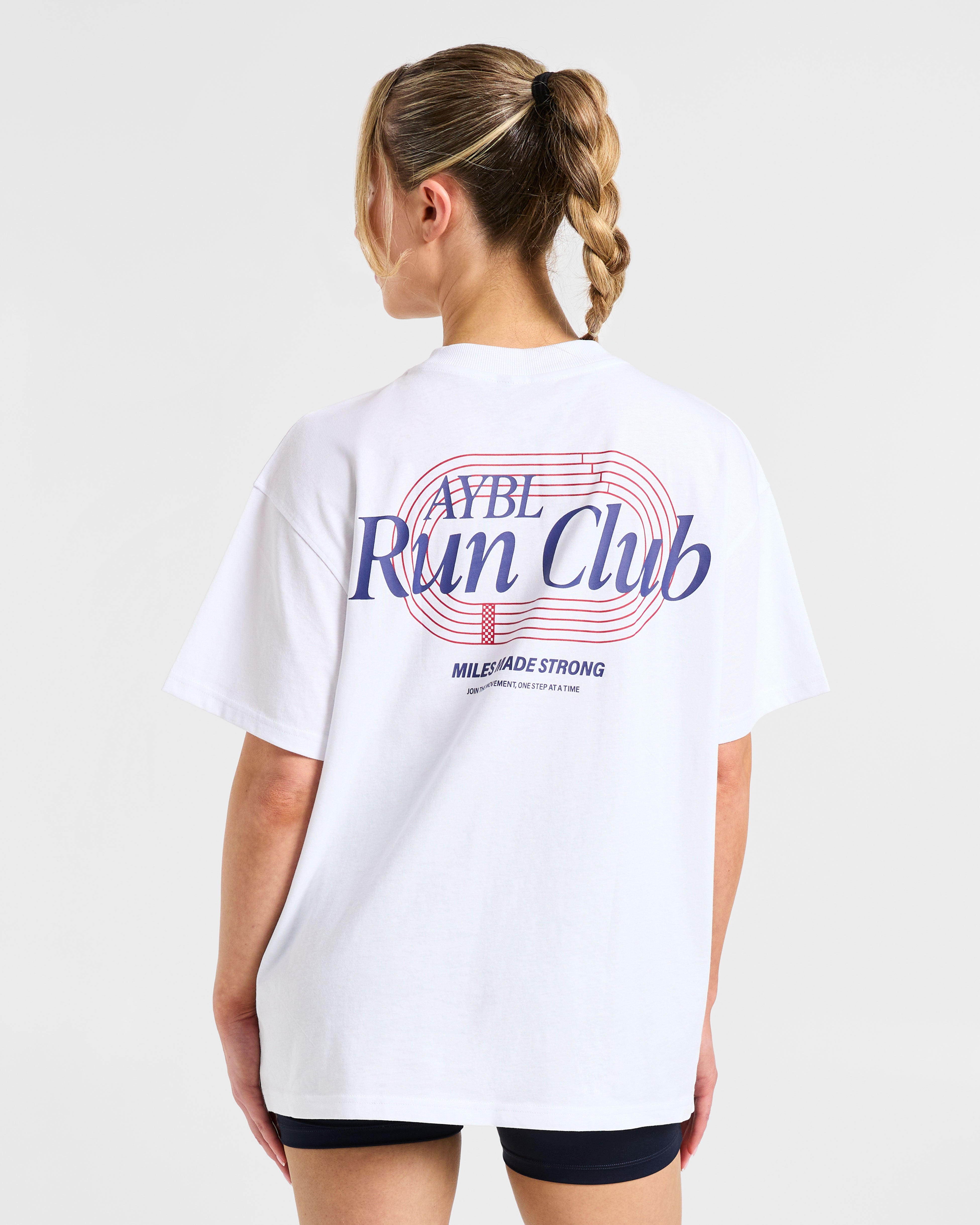 Run Club Oversized  T Shirt - White