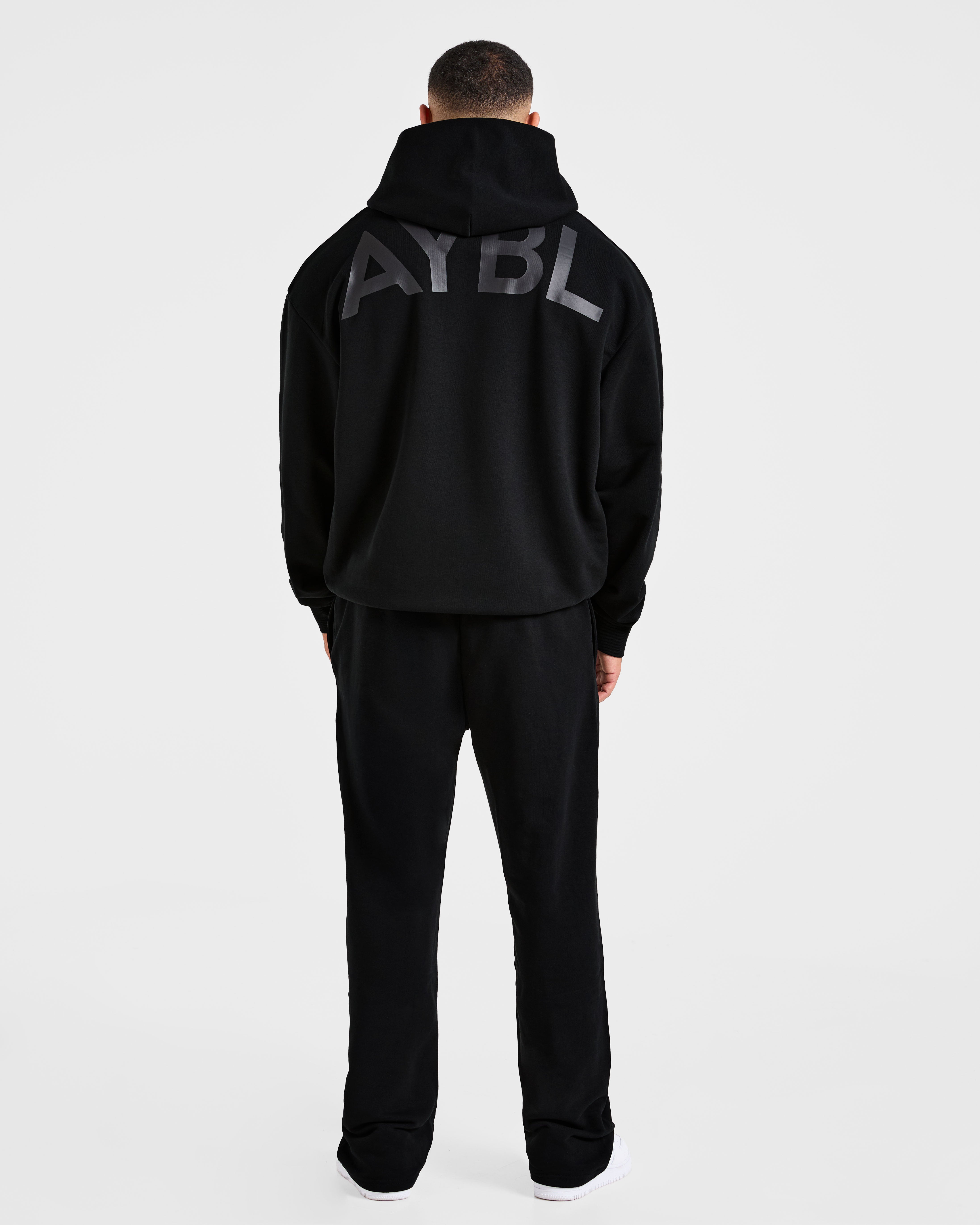 Essential Oversized Graphic Hoodie - Black