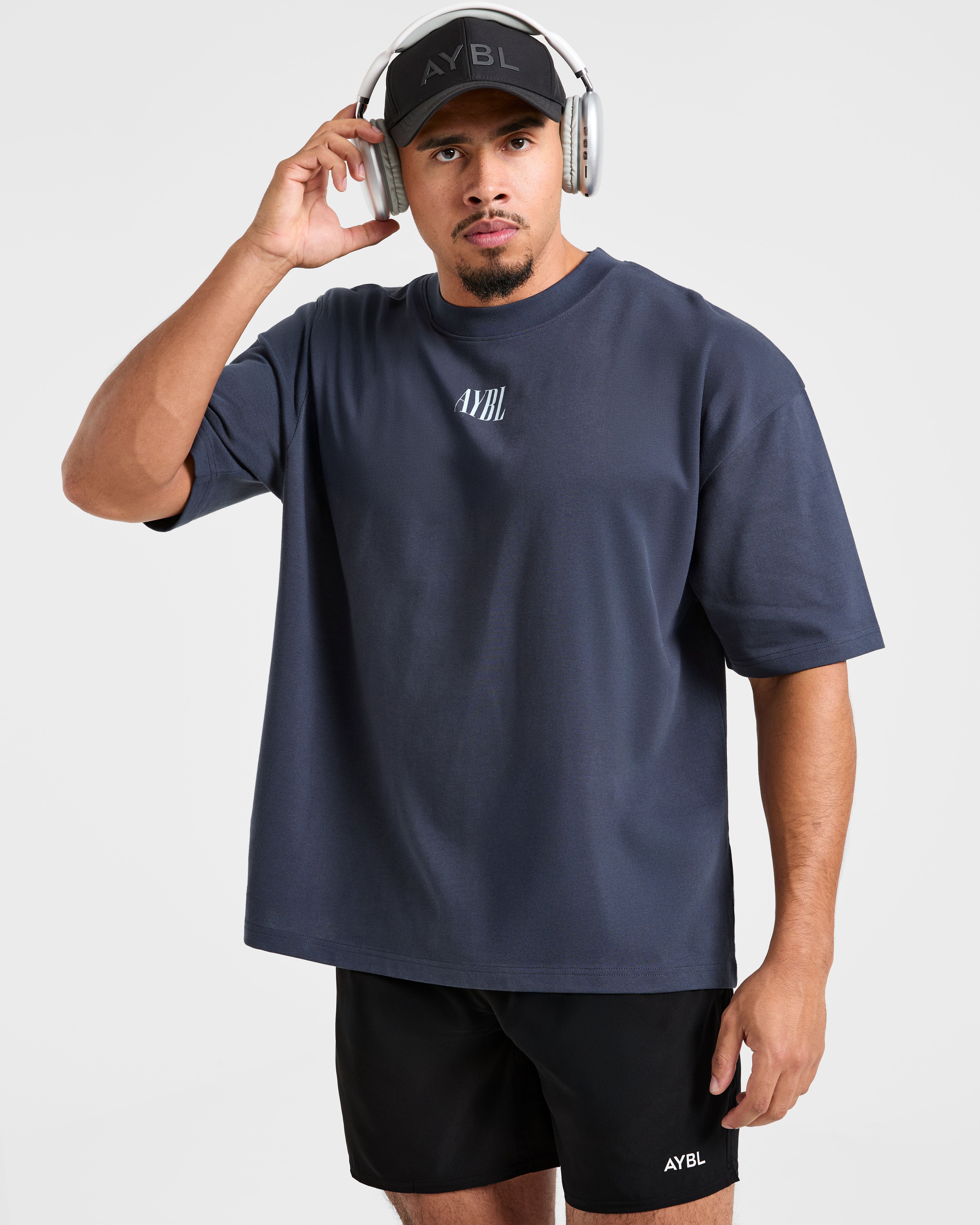 Strength Of Titans Oversized T Shirt - Deep Ocean Blue