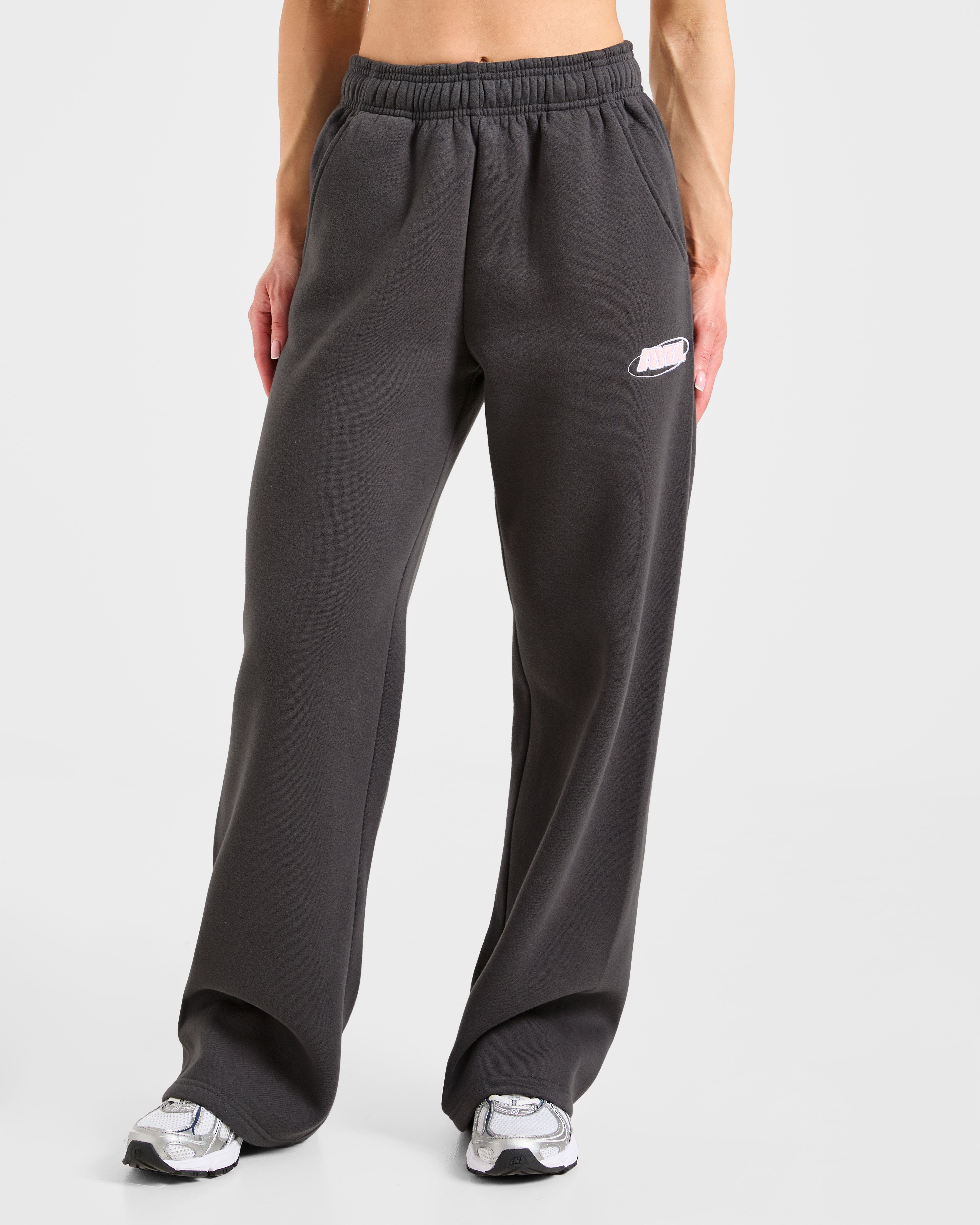 Sports Essentials Oversized Straight Leg Joggers - Charcoal/Pink