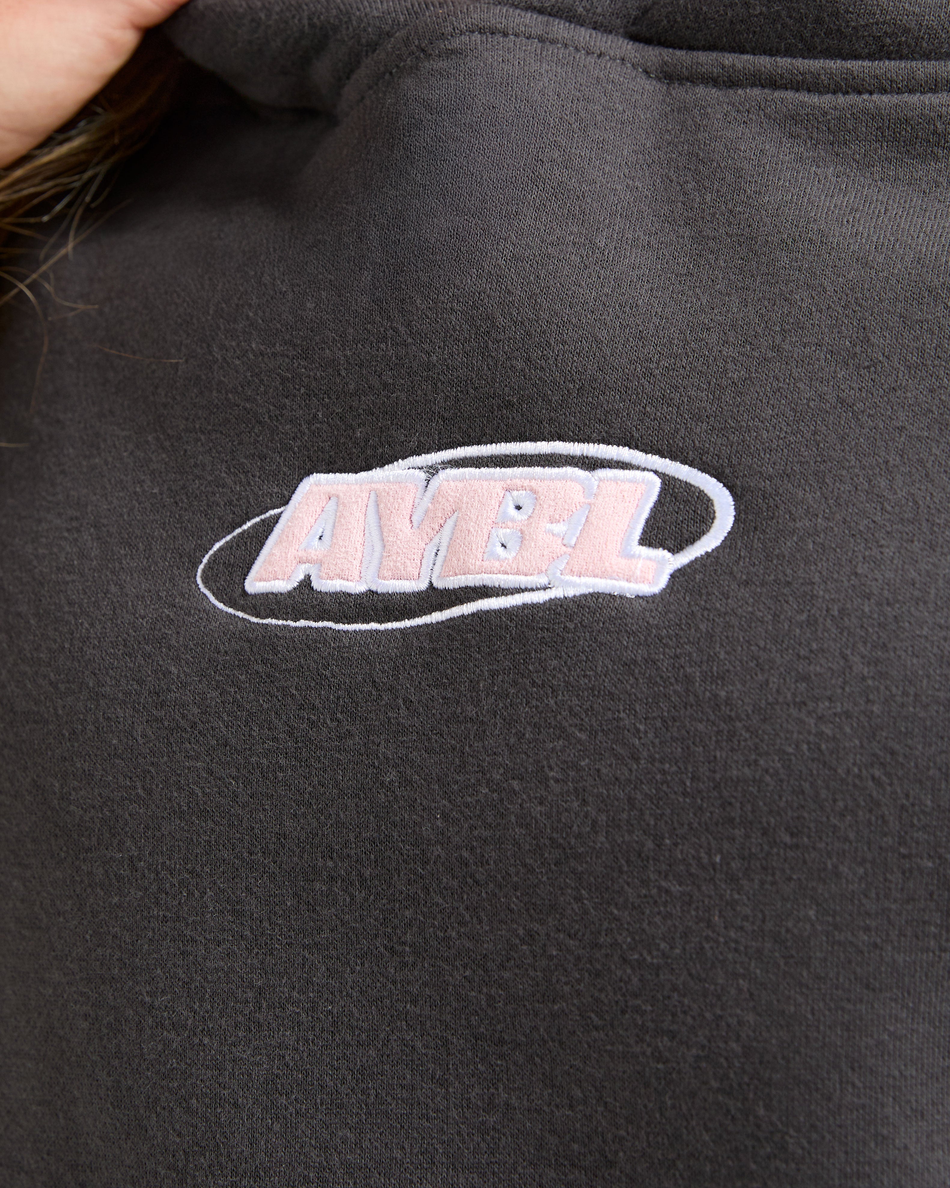 Sports Essentials Oversized Hoodie - Charcoal/Pink