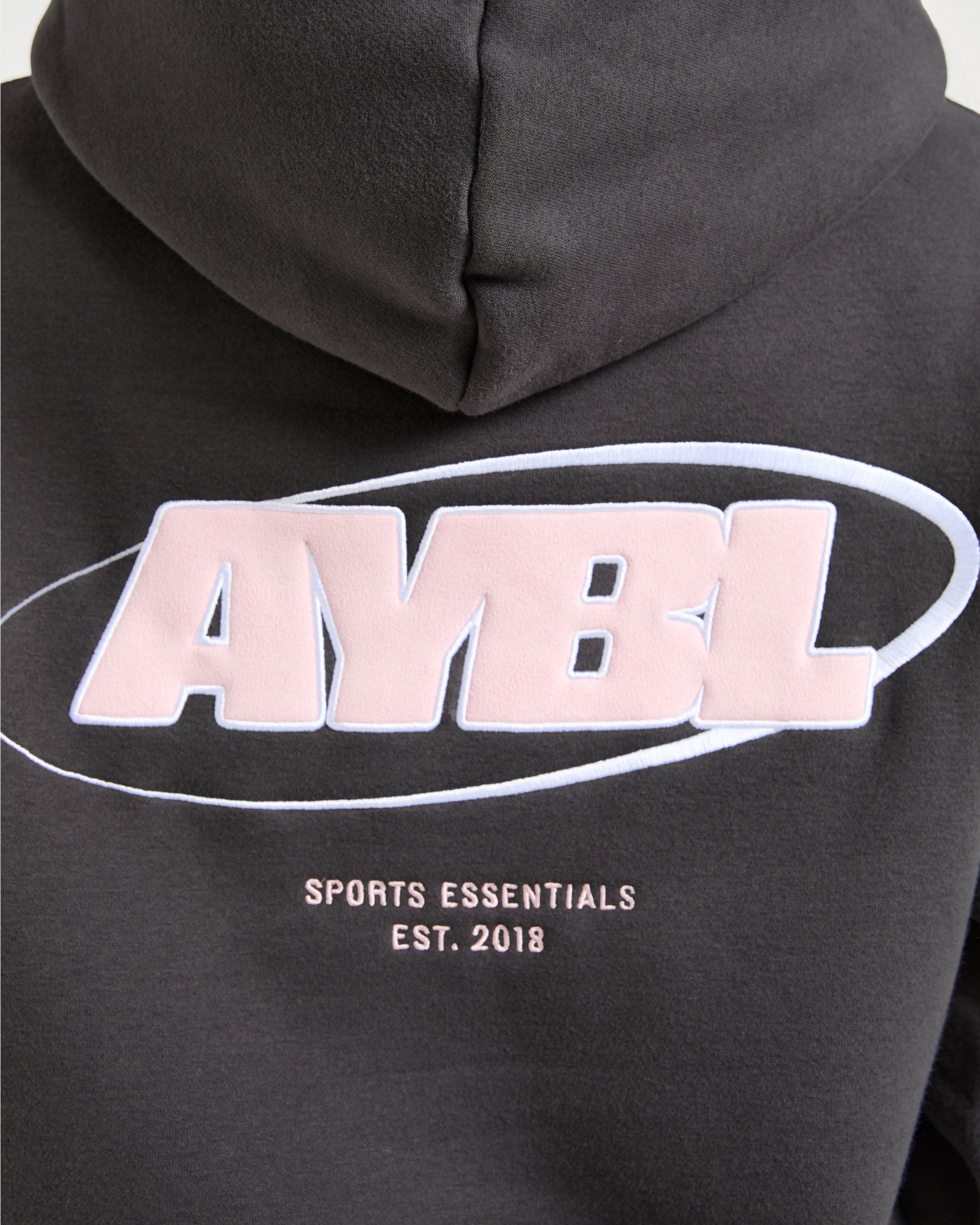 Sports Essentials Oversized Hoodie - Charcoal/Pink