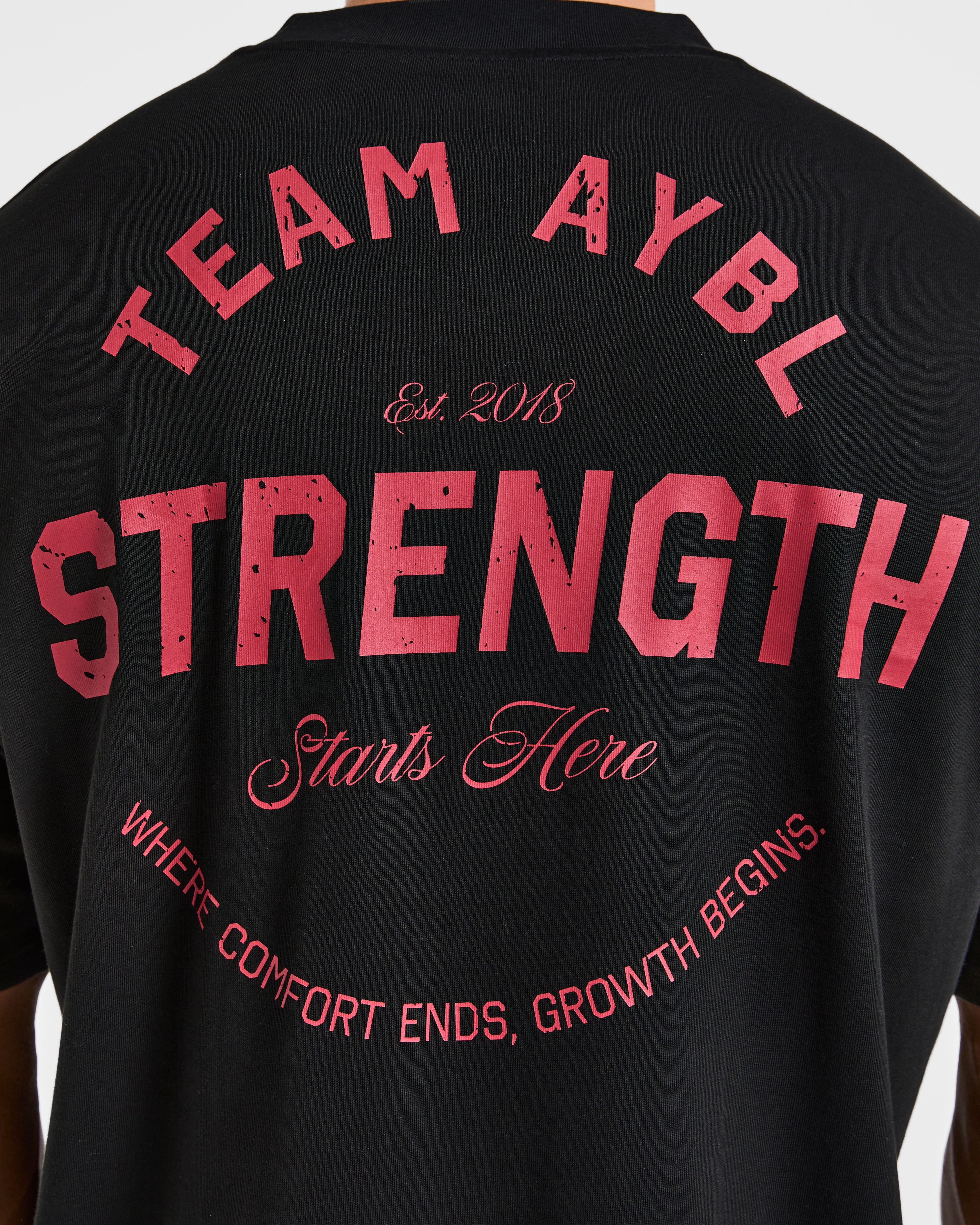 Cam Kissel x Strength Starts Here Oversized T Shirt  - Black/Red