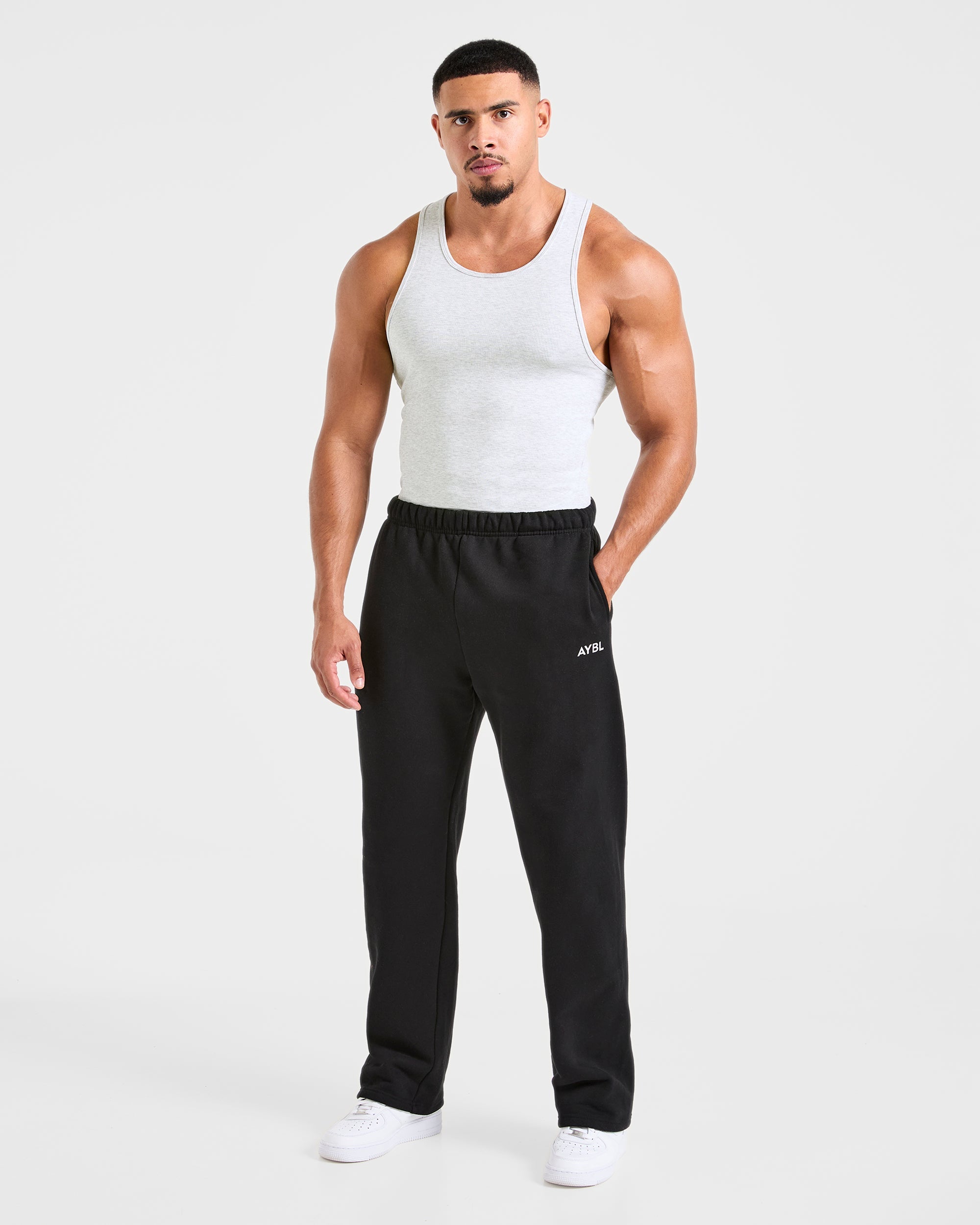 Muscle Ribbed Tank - Light Grey Marl