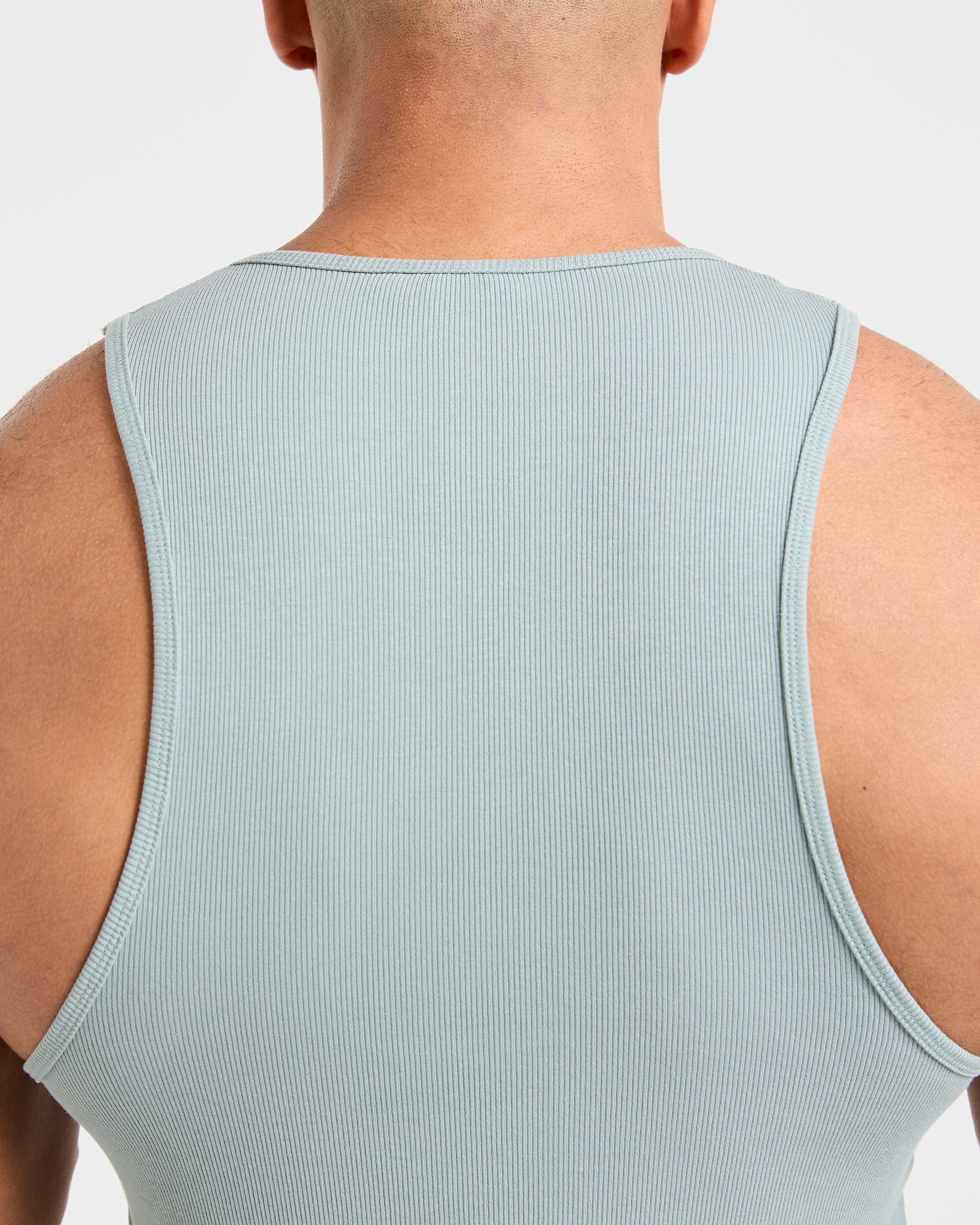 Muscle Ribbed Tank - Stone Blue