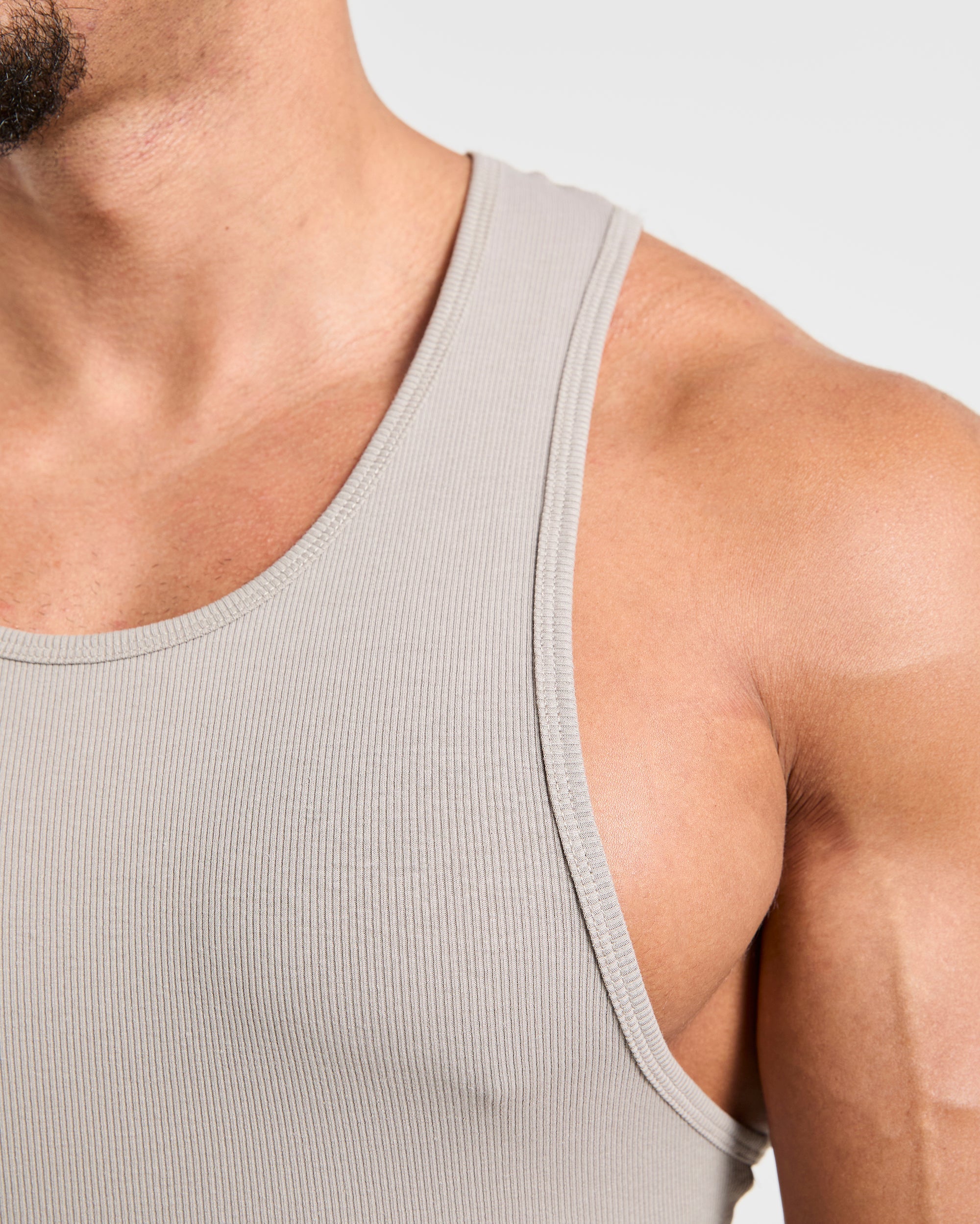 Muscle Ribbed Tank - Cloud Grey