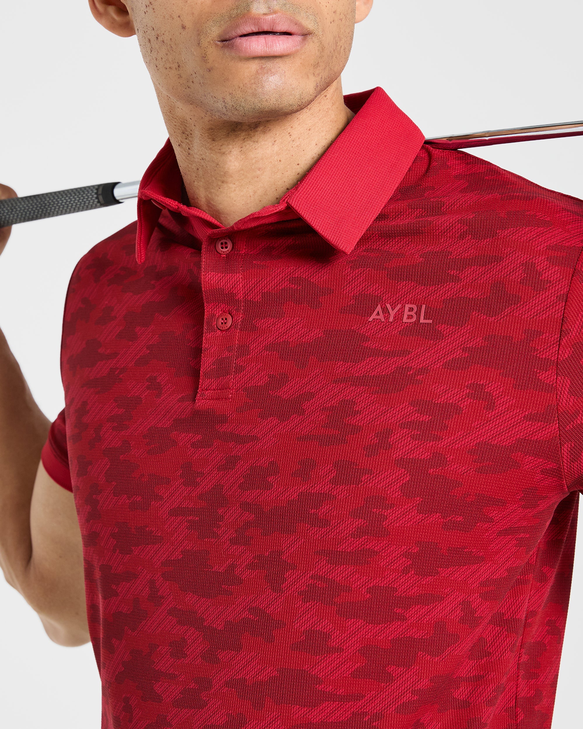 Precision Camo Polo - Muted Red
