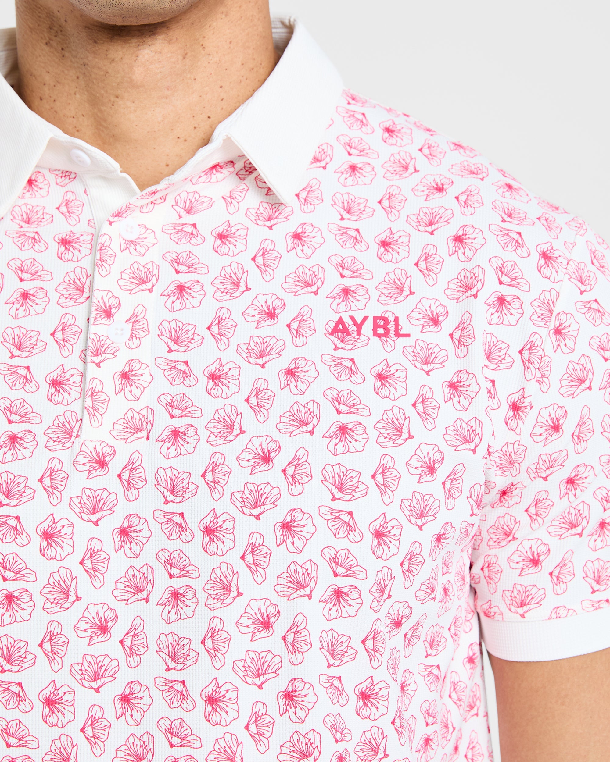Precision Azalea Polo - White/Azalea Pink