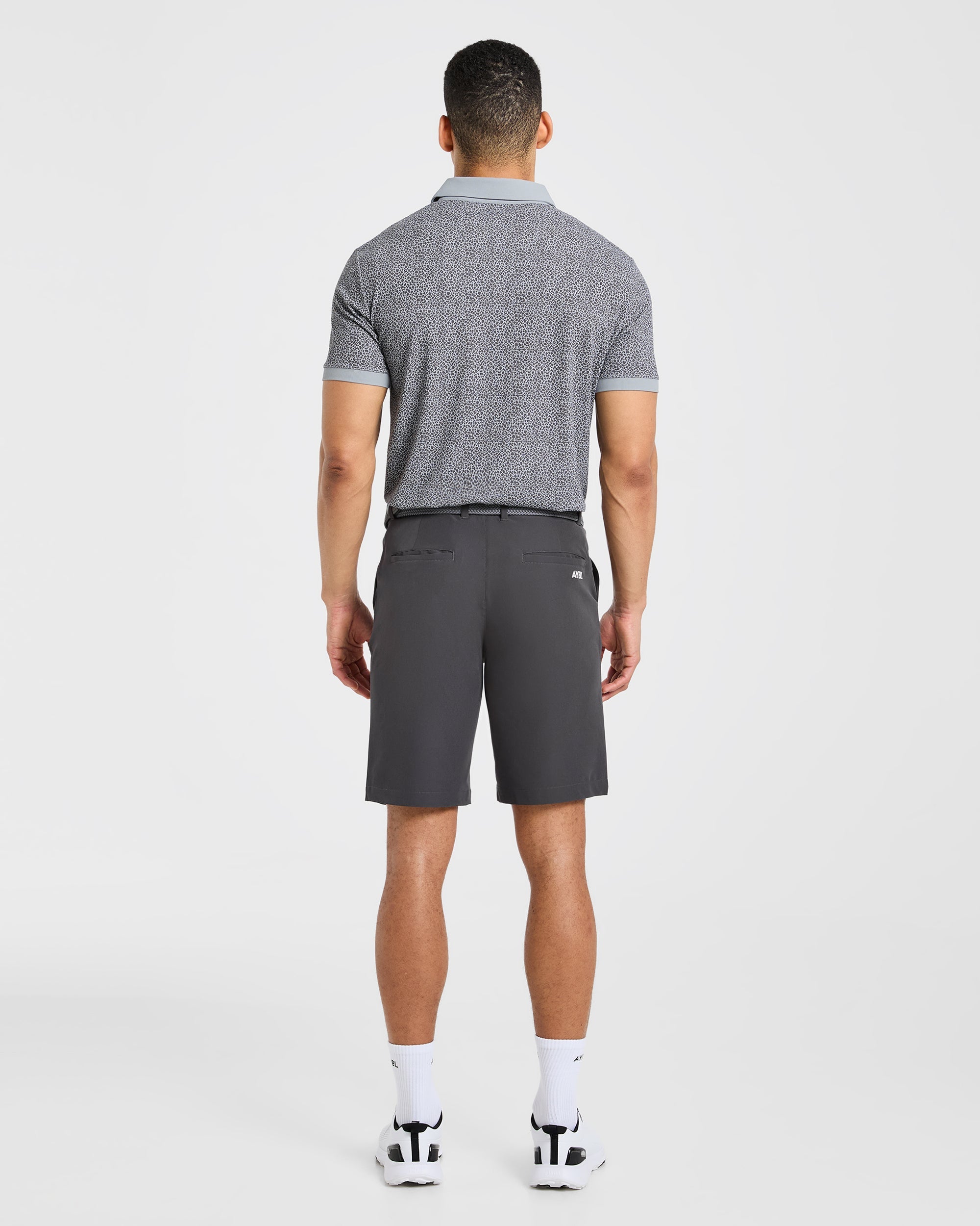 Precision Leopard Polo - Charcoal