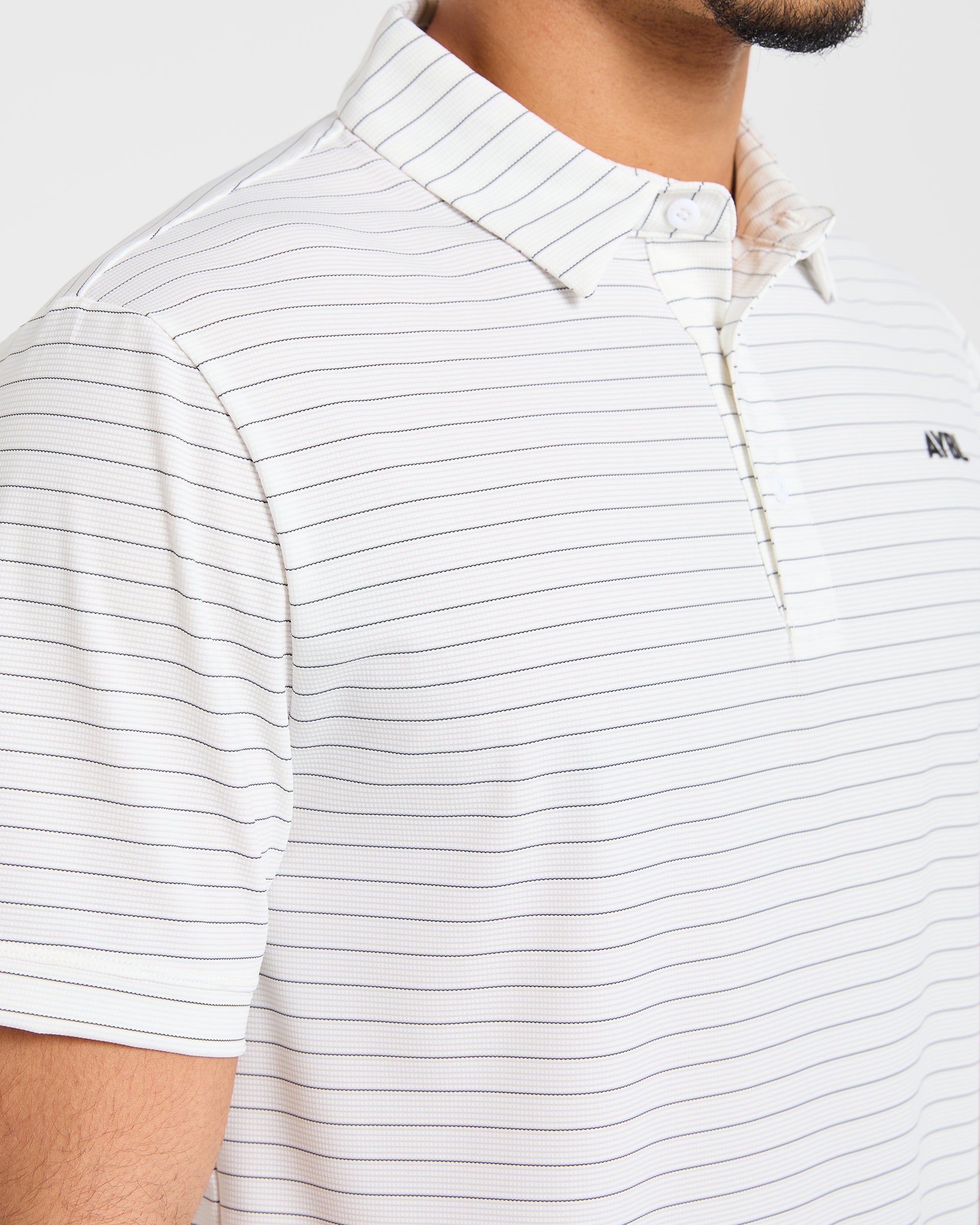 Classic Stripe Polo - White