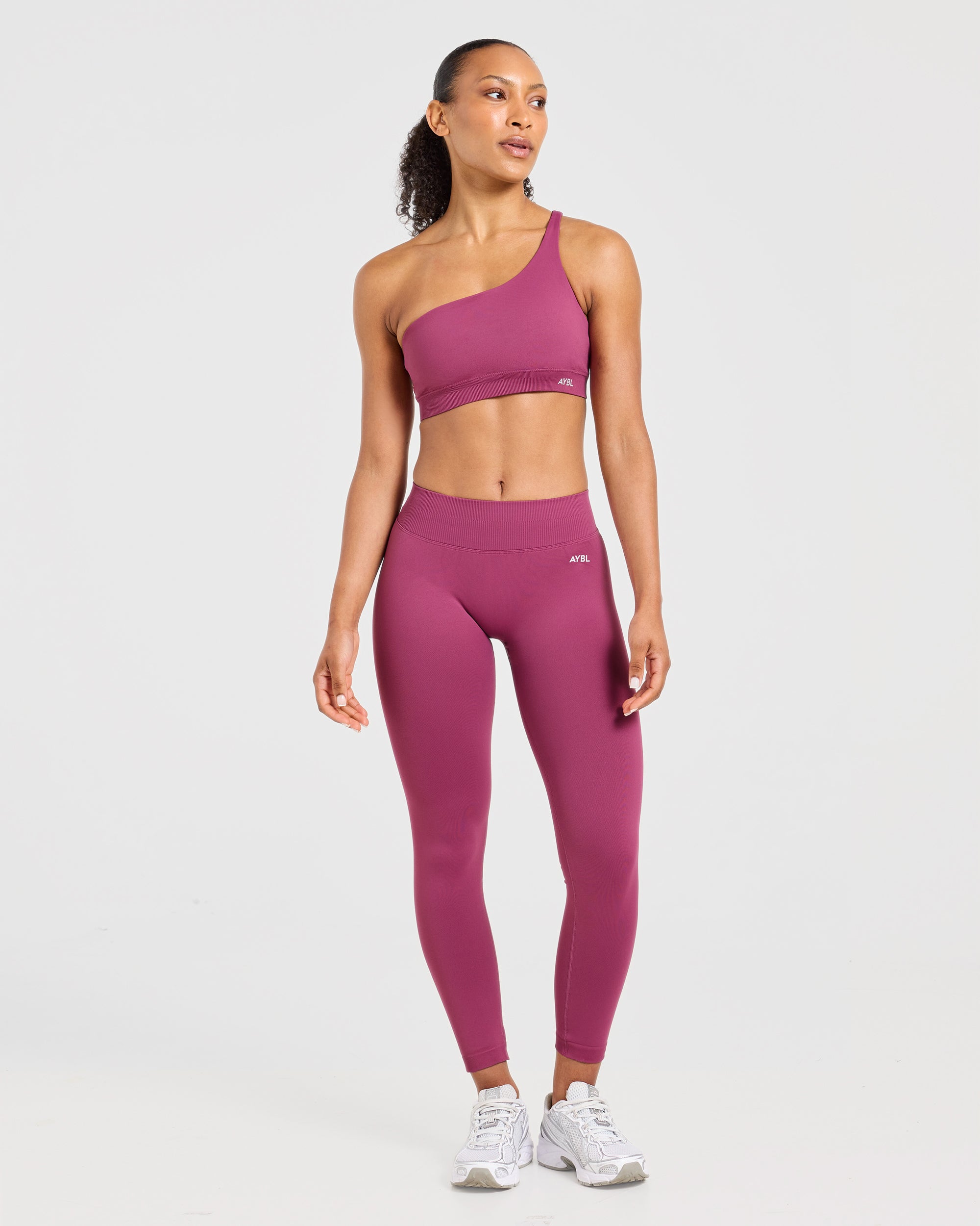 Enhance Seamless One Shoulder Sports Bra - Dusky Rose