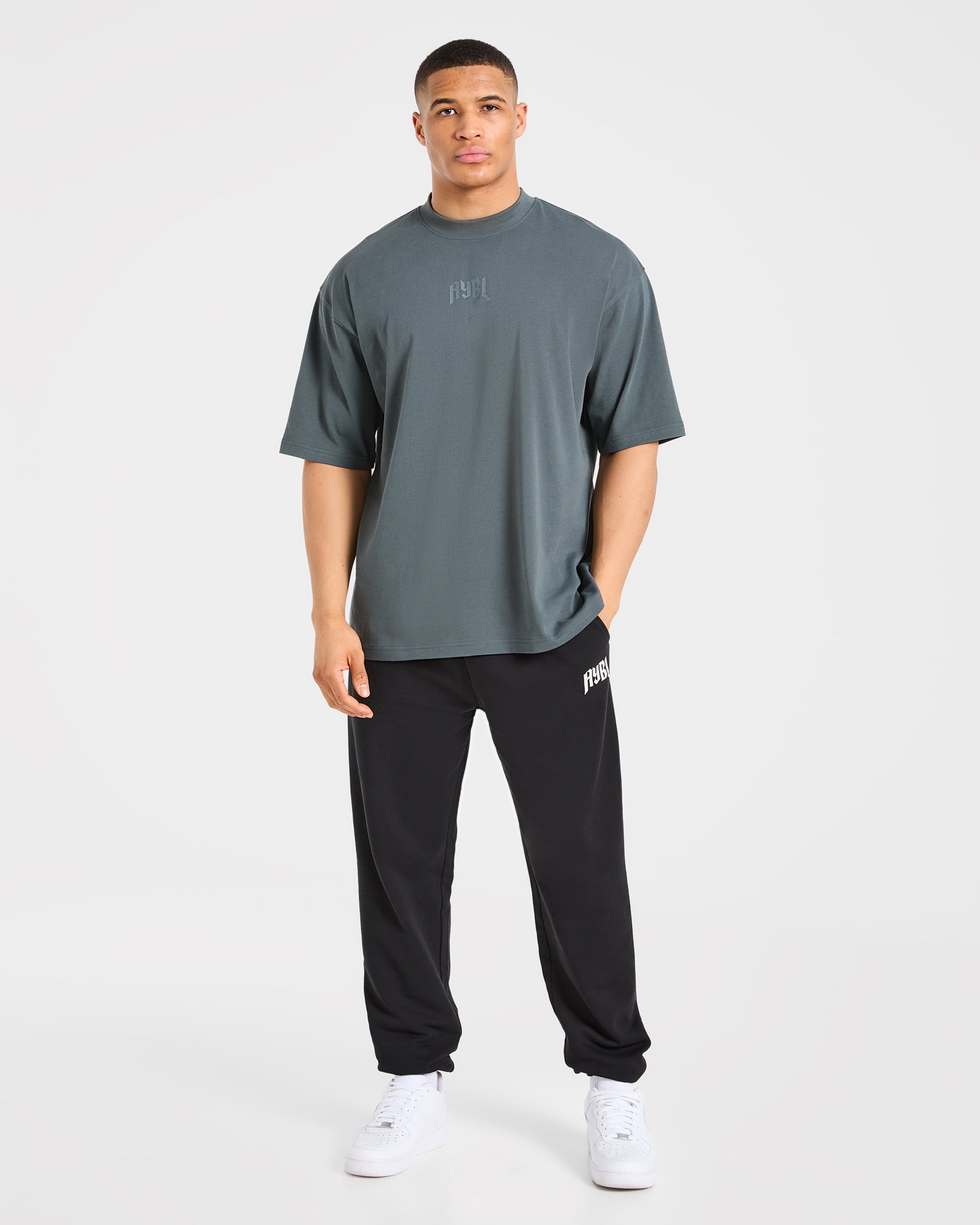 Heavy Lifting Gothic Oversized T Shirt - Iron Slate