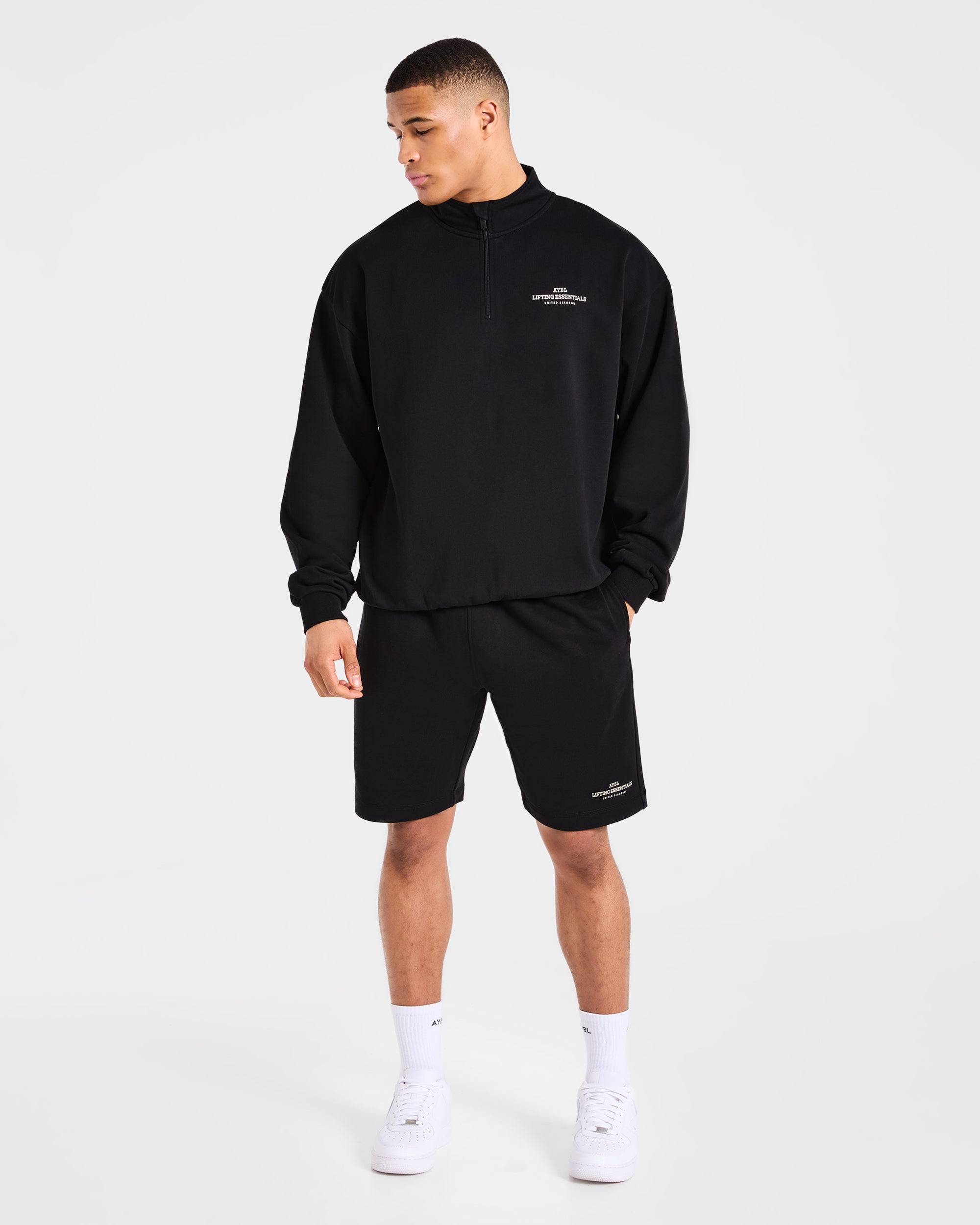 Apex Lifting Essentials 1/4 Zip Pullover - Black/Cream