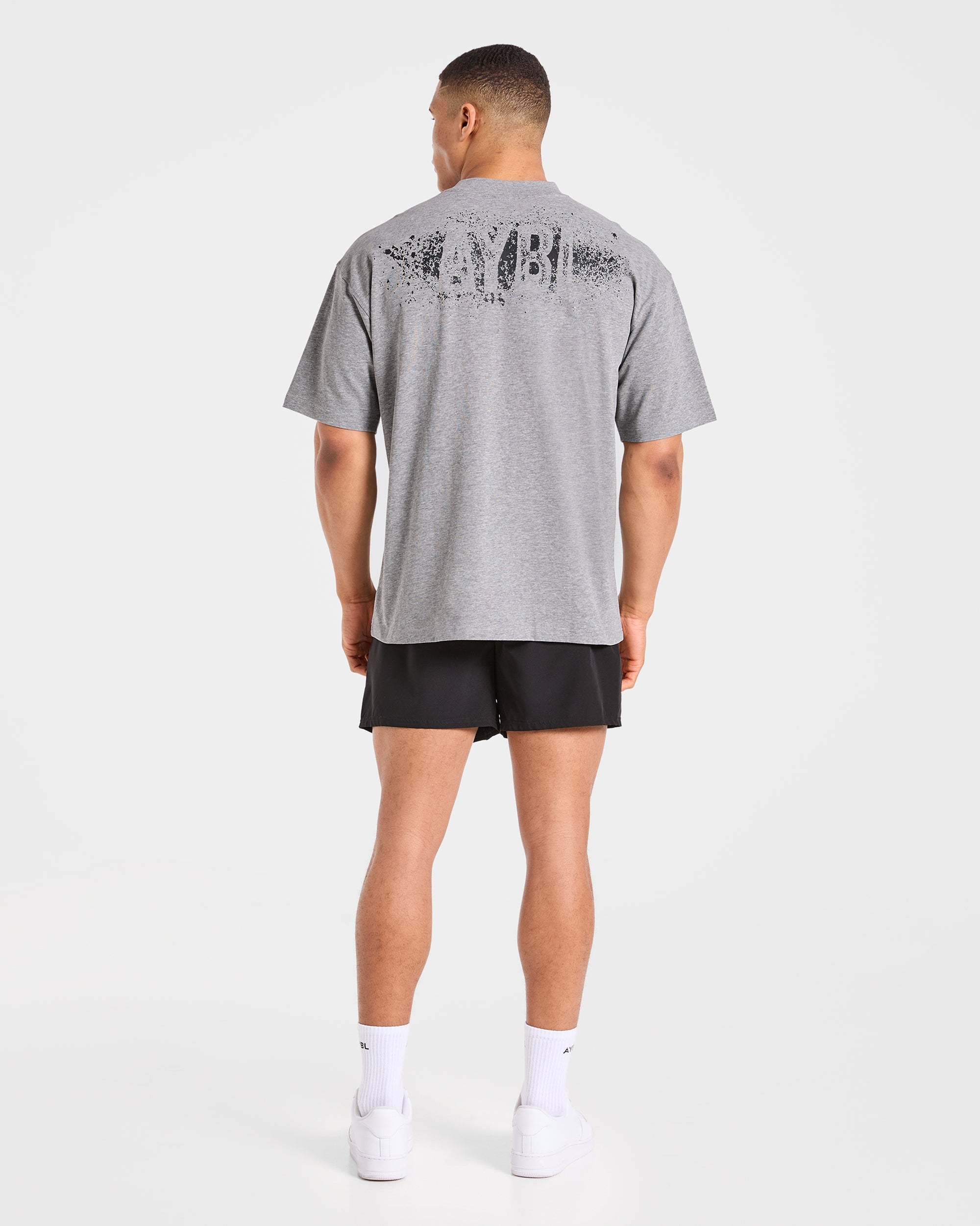Gym Chalk Oversized T Shirt - Light Charcoal Marl