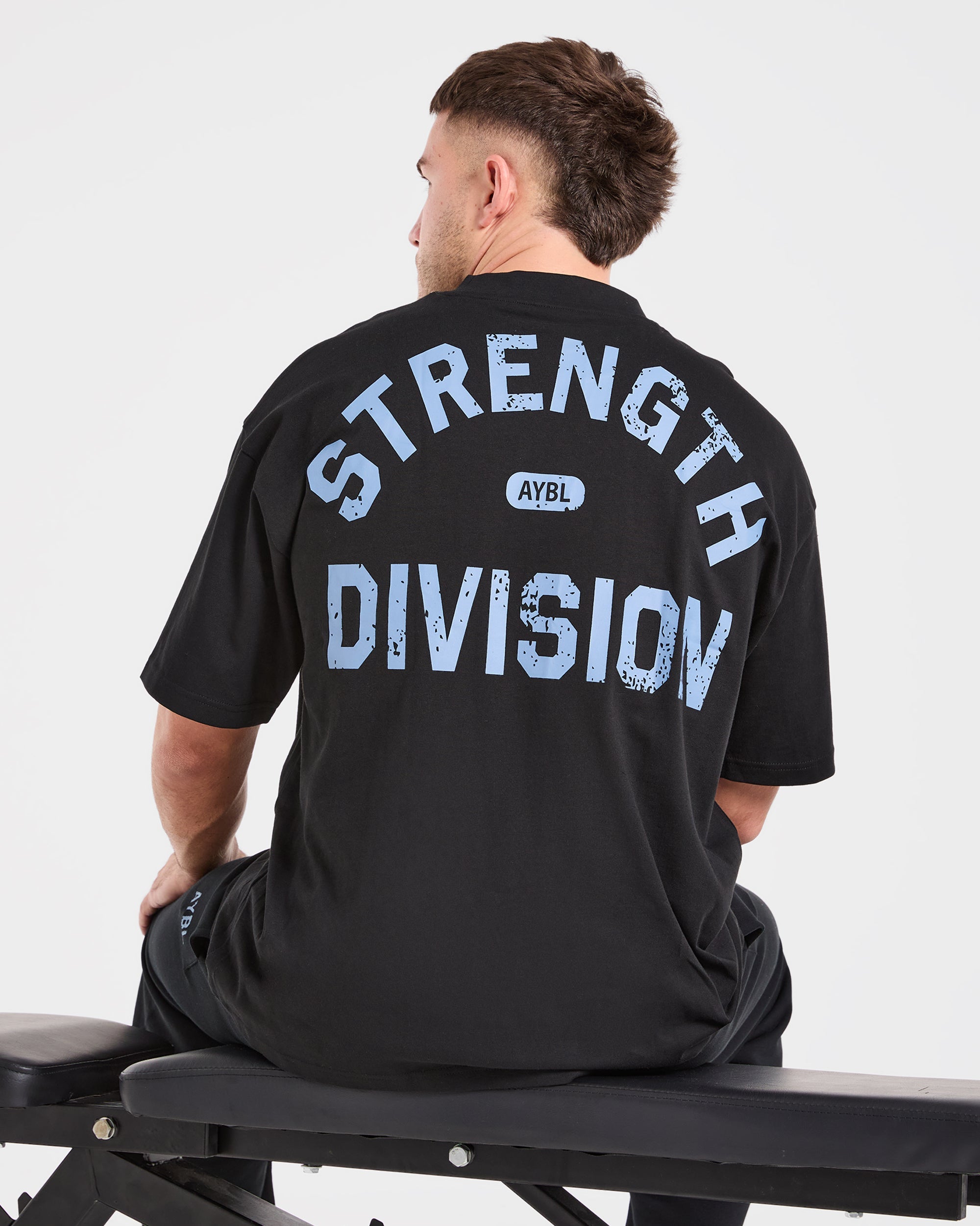 Strength Division Oversized T Shirt - Black/Blue