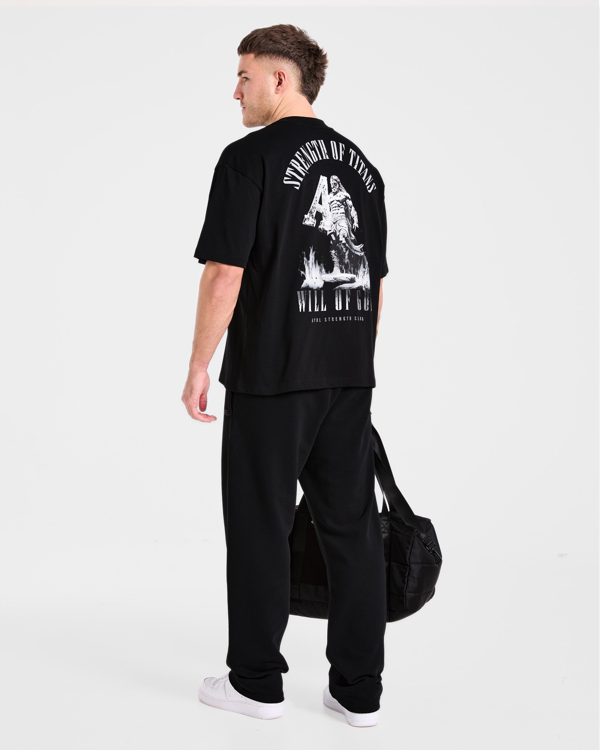 Strength Of Titans Oversized T Shirt - Black