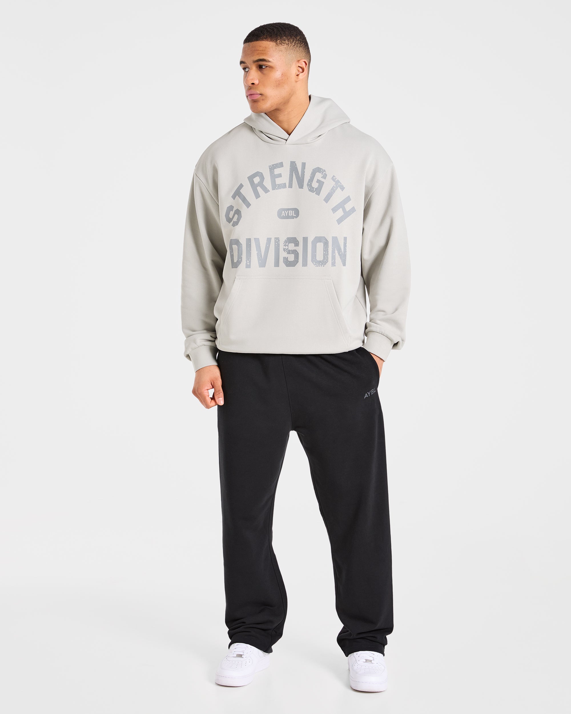 Strength Division Oversized Hoodie - Iced Grey
