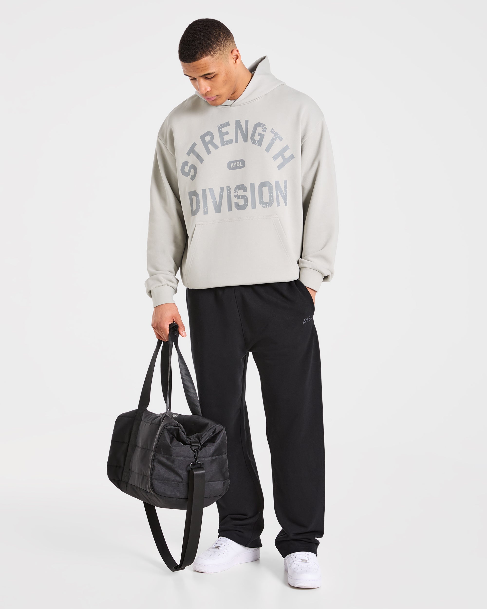 Strength Division Oversized Hoodie - Iced Grey