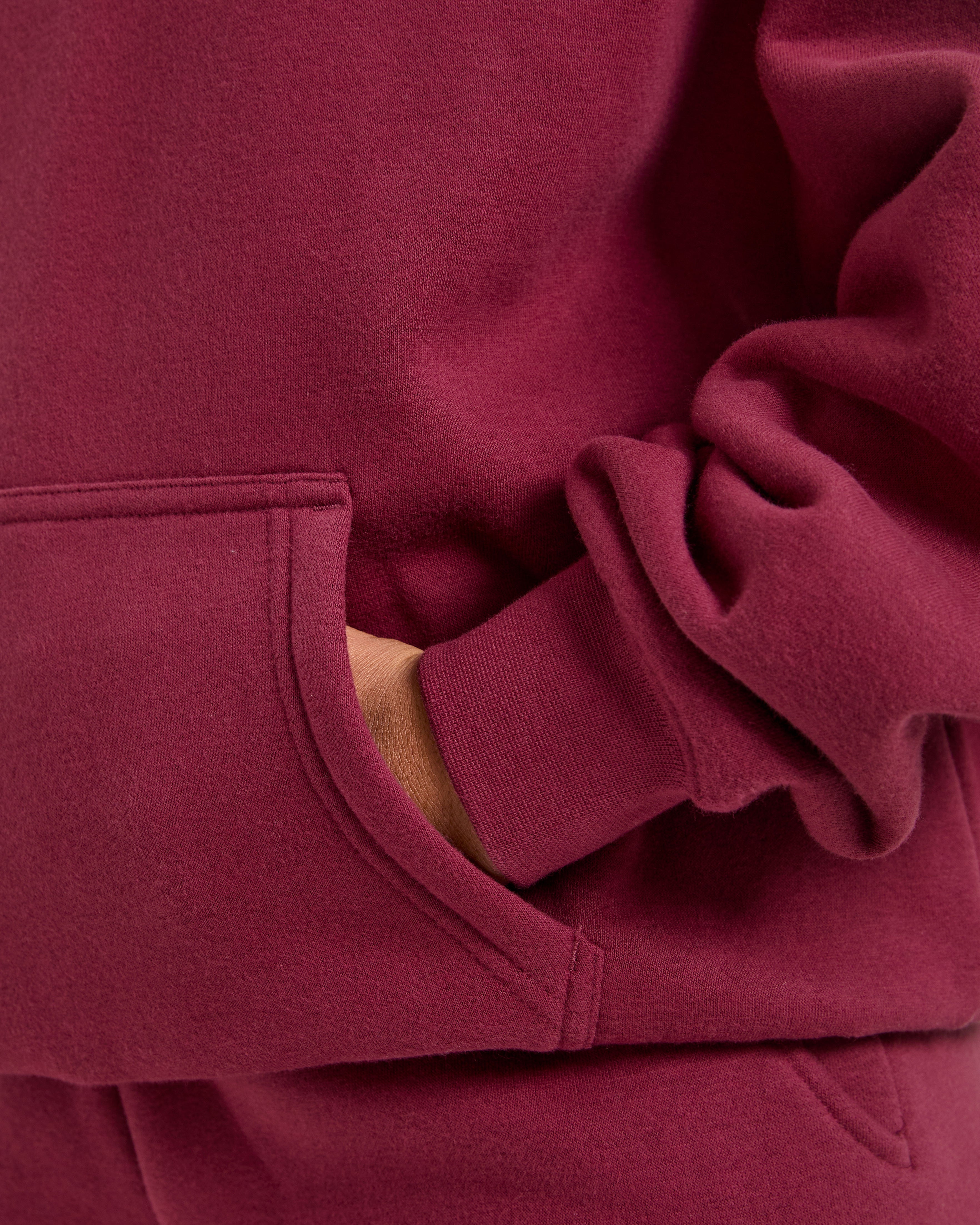 Classic Plush Oversized Hoodie - Muted Raspberry