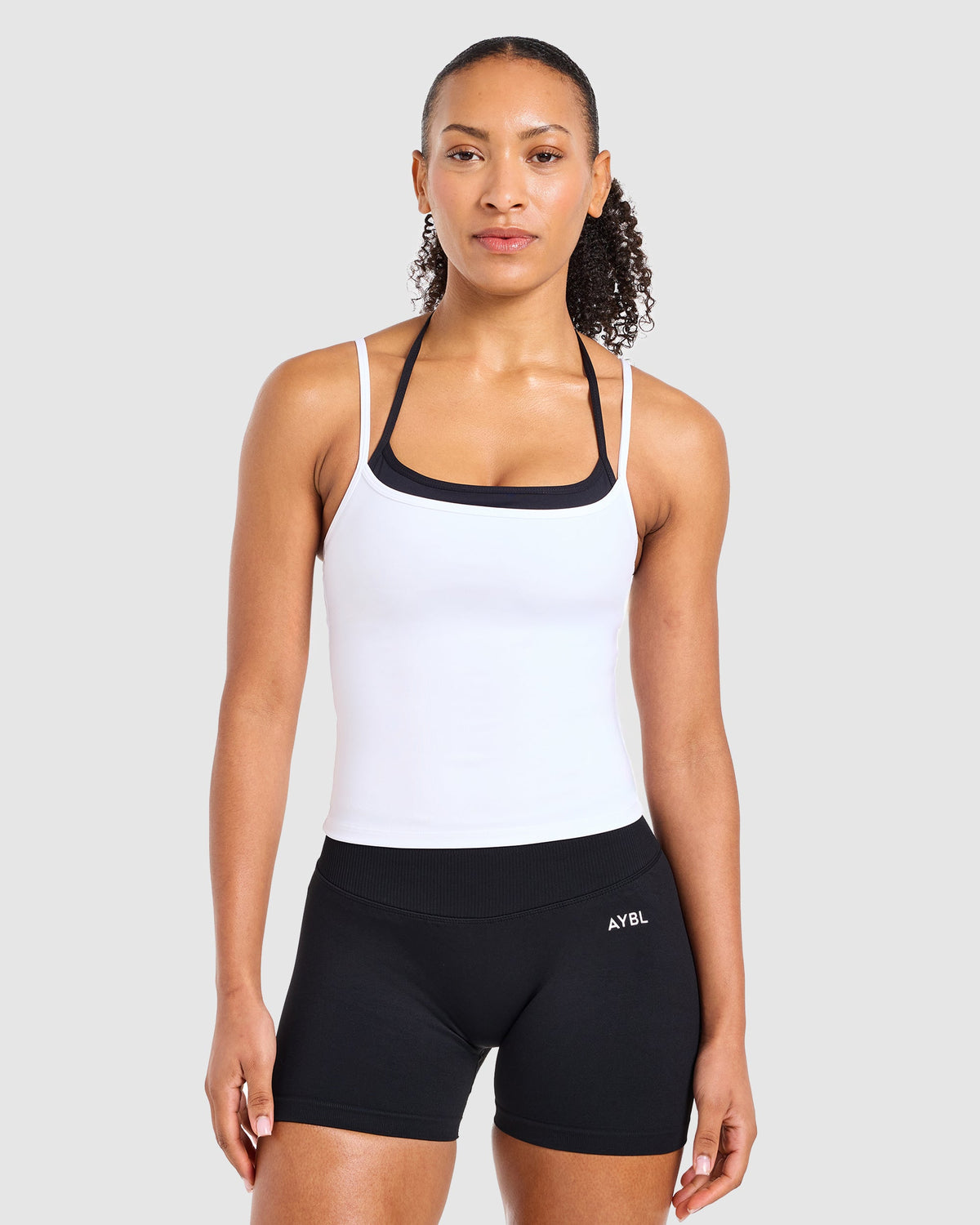 Double Layered Tank Top - White/Black