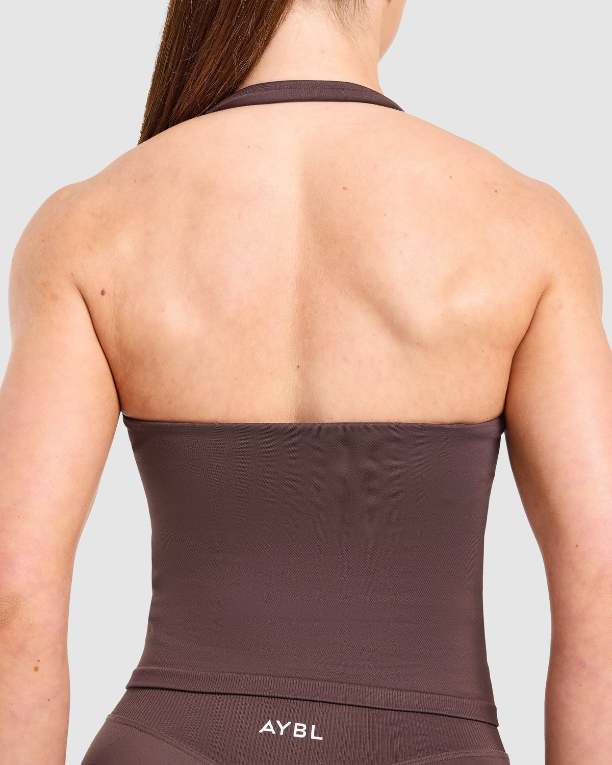 Enhance Seamless Halterneck Top - Cocoa Brown