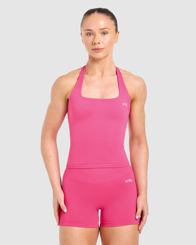 Enhance Seamless Halterneck Top - Raspberry Pink