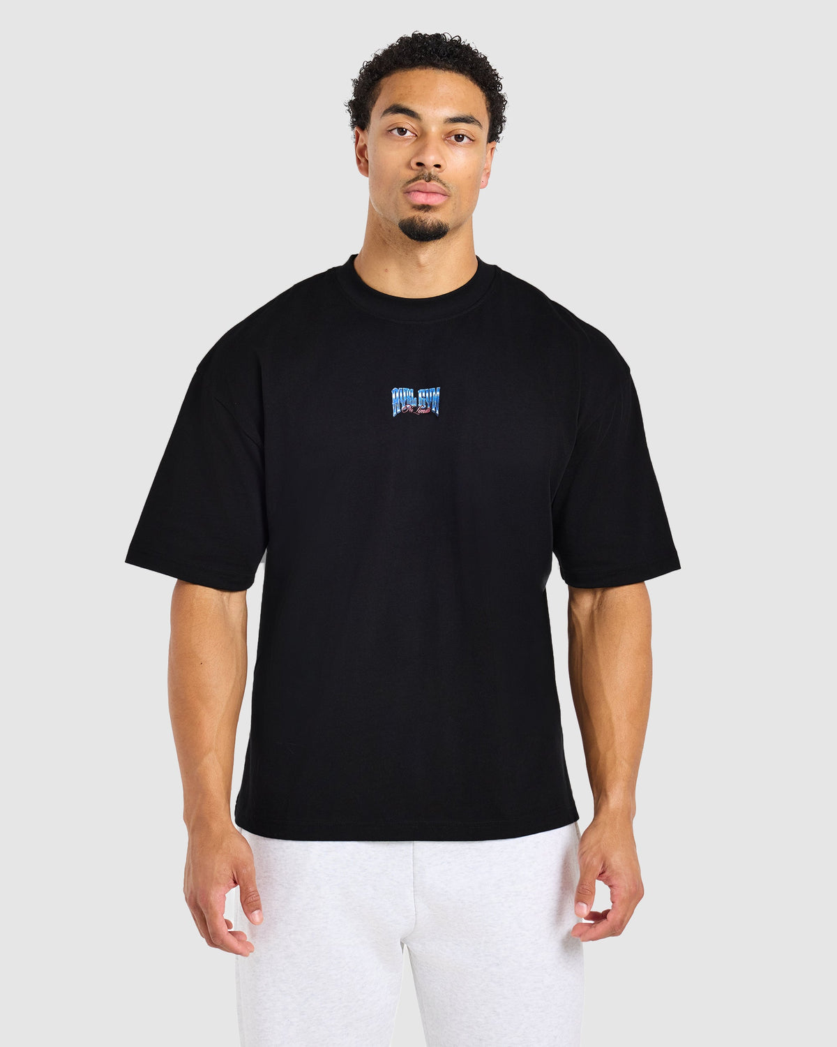 Anime Deadlift Dept Oversized T Shirt - Black/Blue