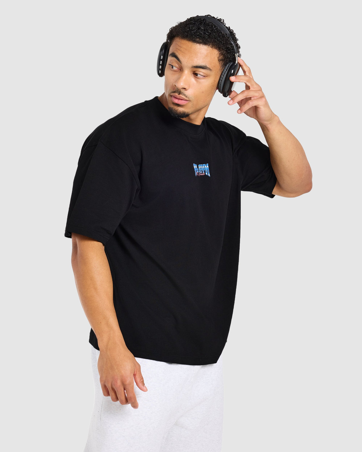 Anime Deadlift Dept Oversized T Shirt - Black/Blue