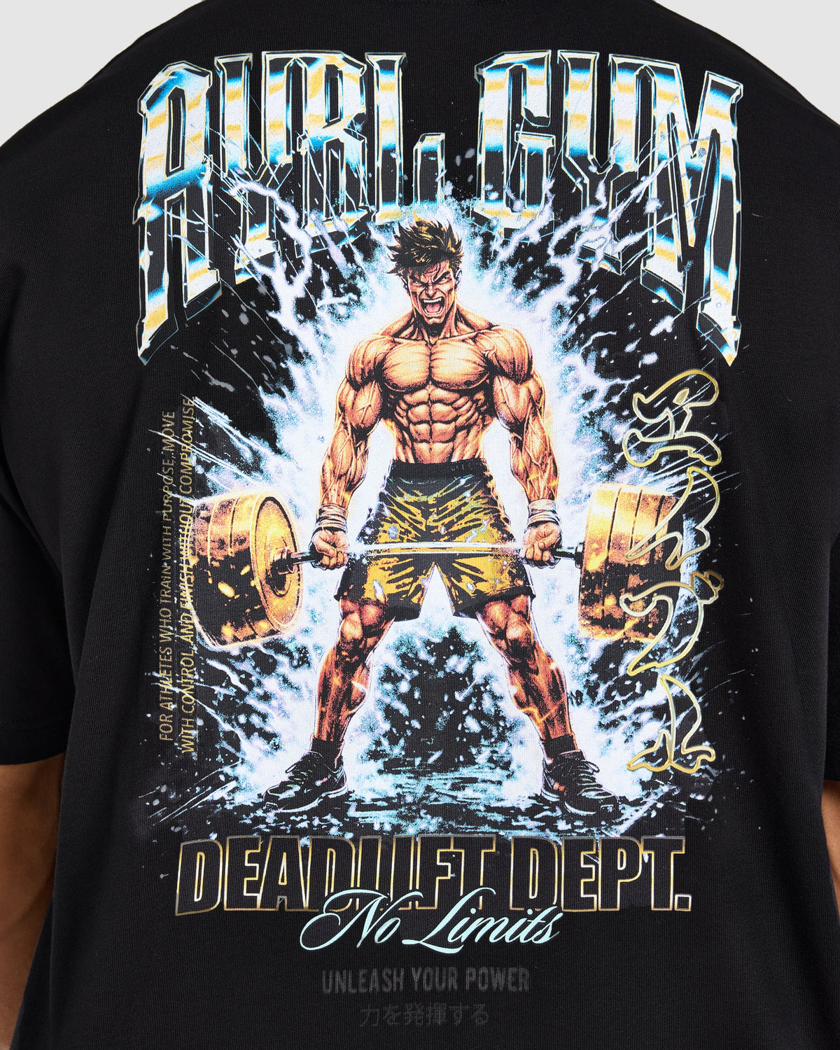 Anime Deadlift Dept Oversized T Shirt - Black/Yellow