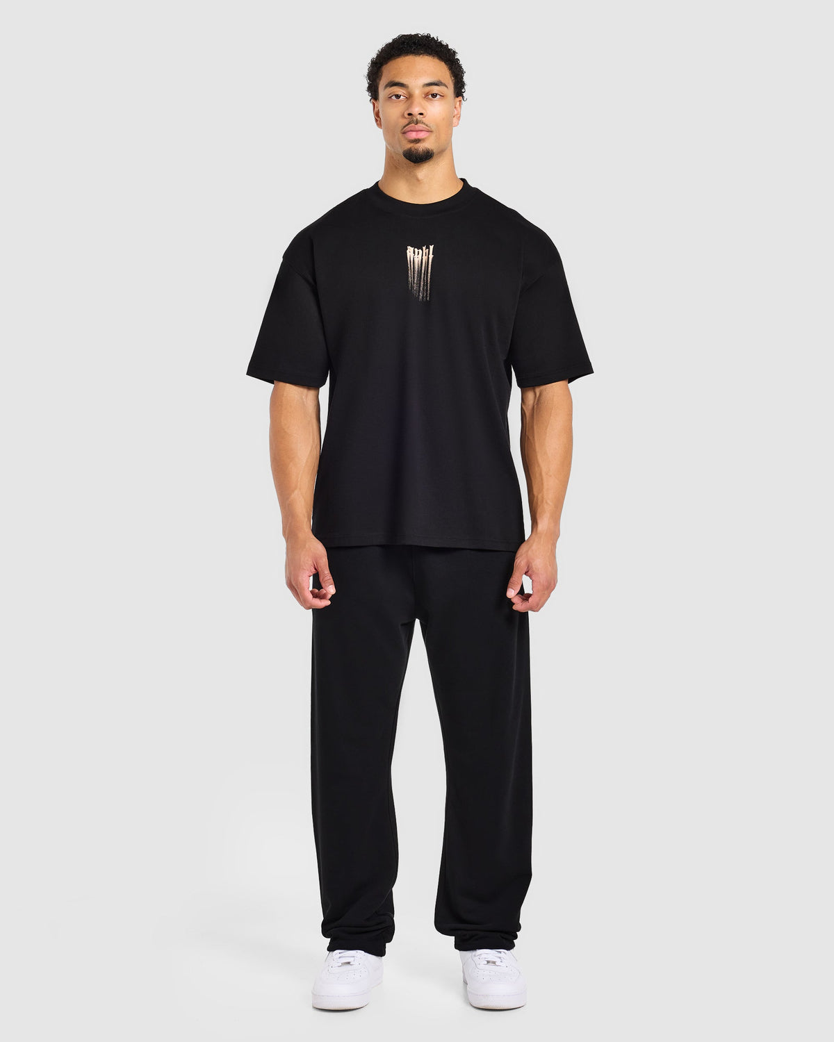 Gothic Blur Oversized T Shirt - Black