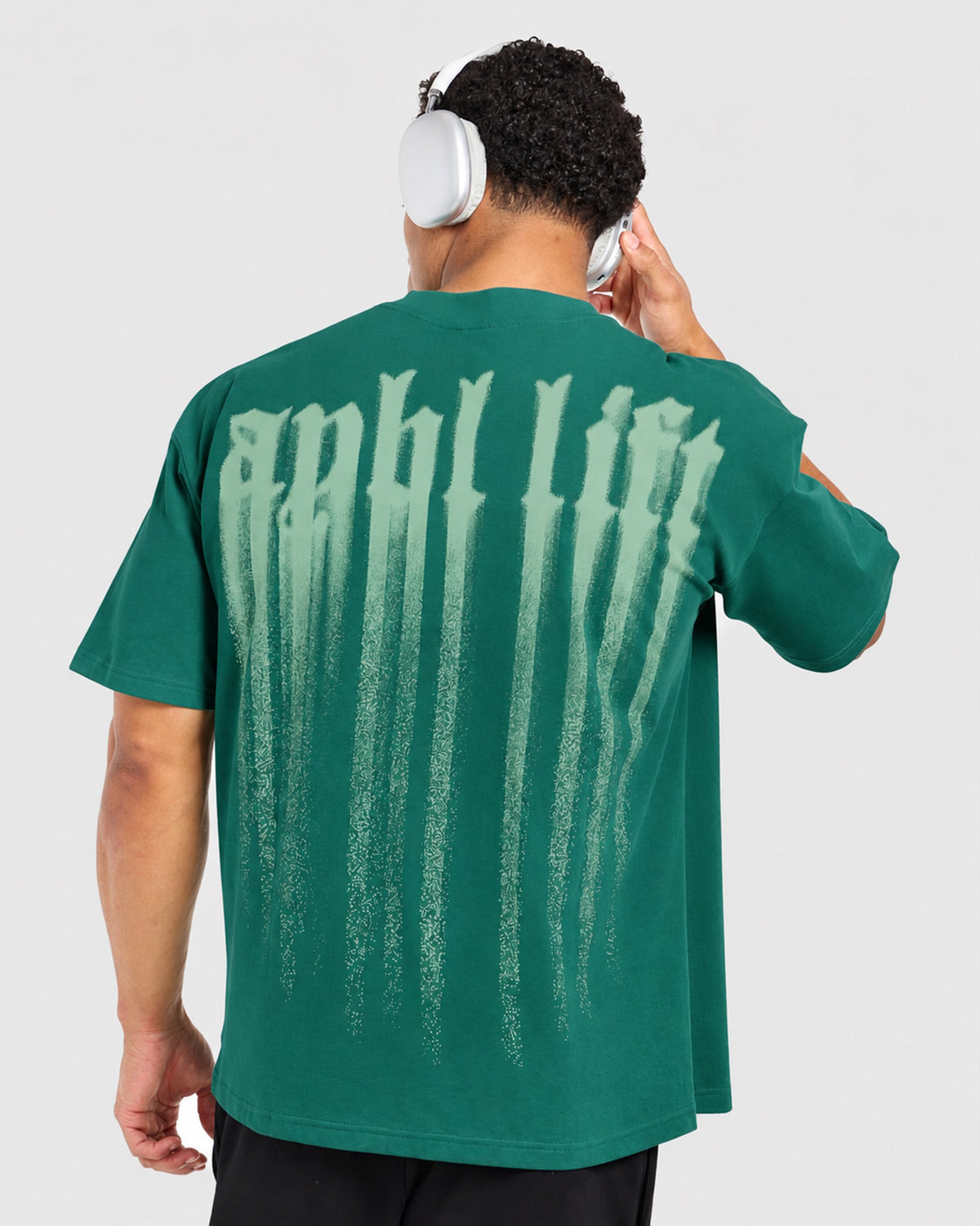 Gothic Blur Oversized T Shirt - Deep Teal