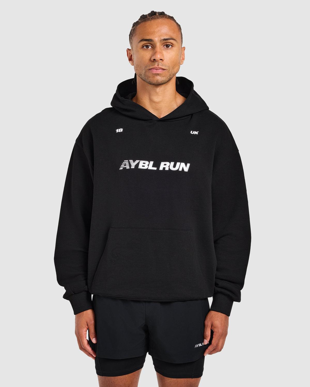 Run Graphic Hoodie - Black