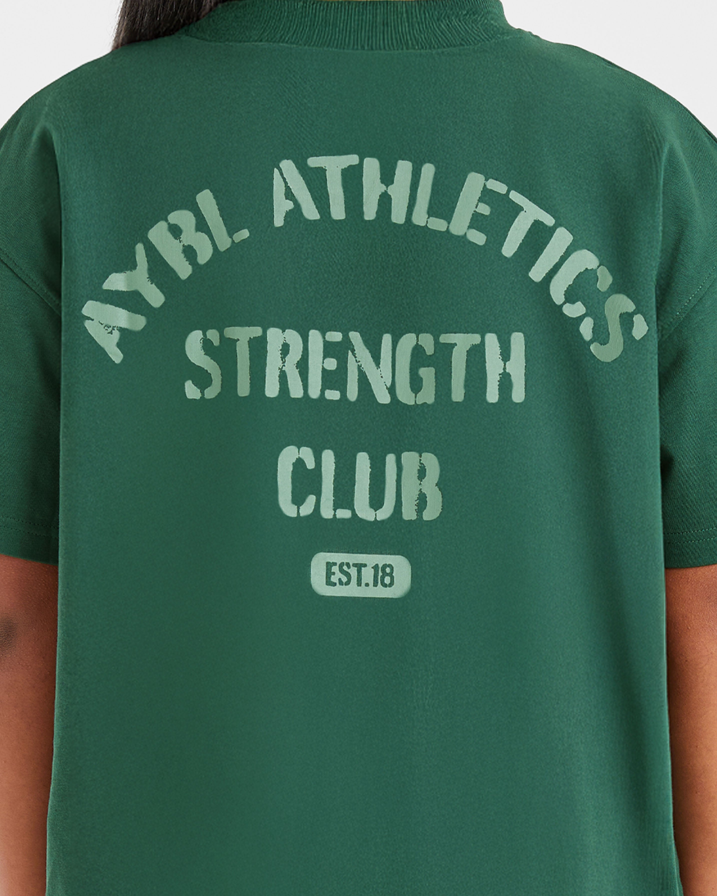 Athletics Strength Club Oversized T Shirt - Forest Green
