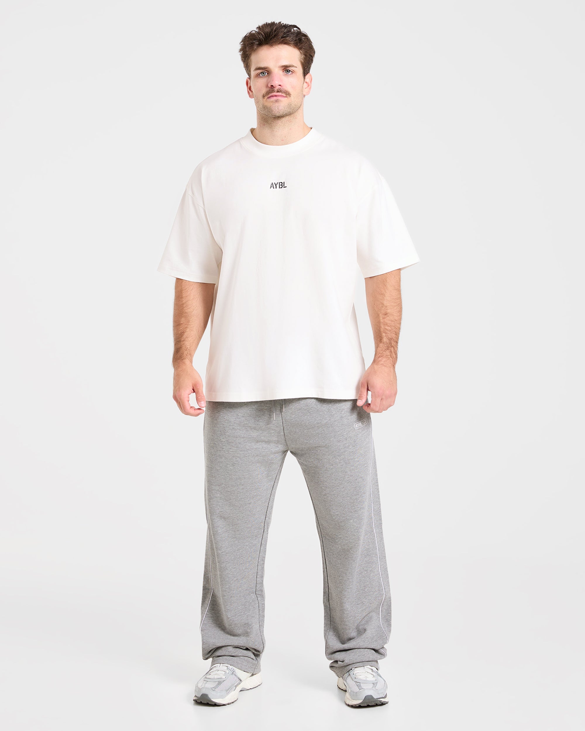 Cam Kissel x Oversized Straight Leg Joggers - Mid Marl Grey