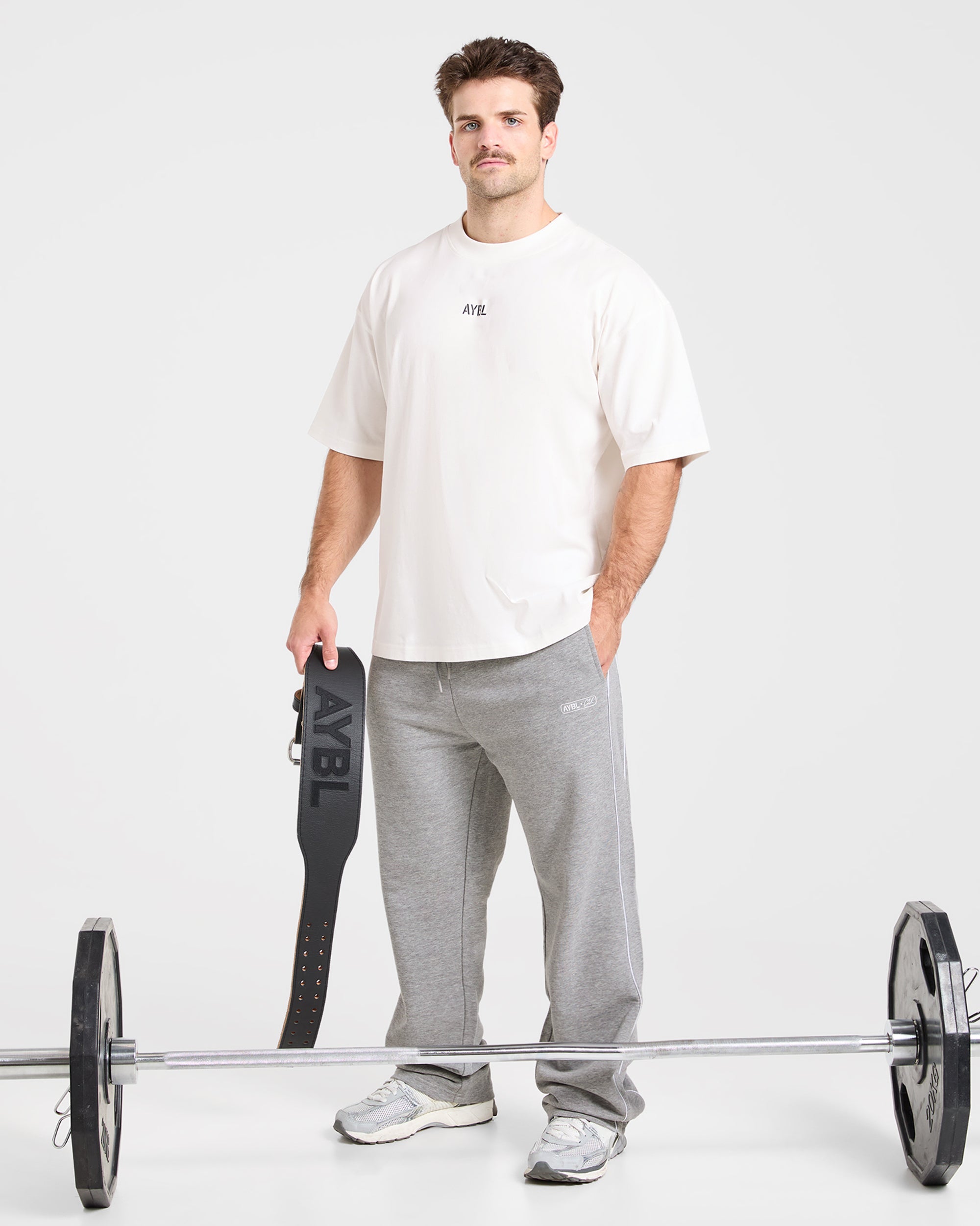 Cam Kissel x Oversized Straight Leg Joggers - Mid Marl Grey